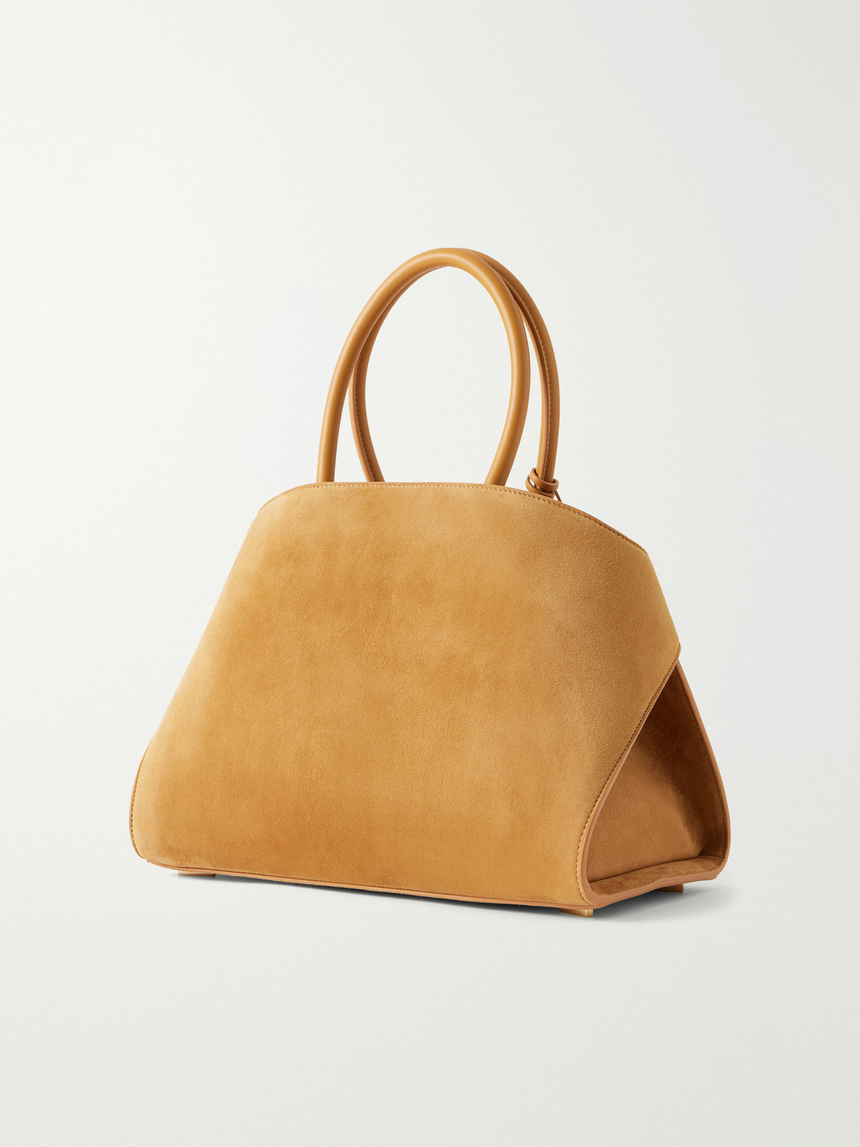 Hug Small Embellished Leather-Trimmed Suede Tote