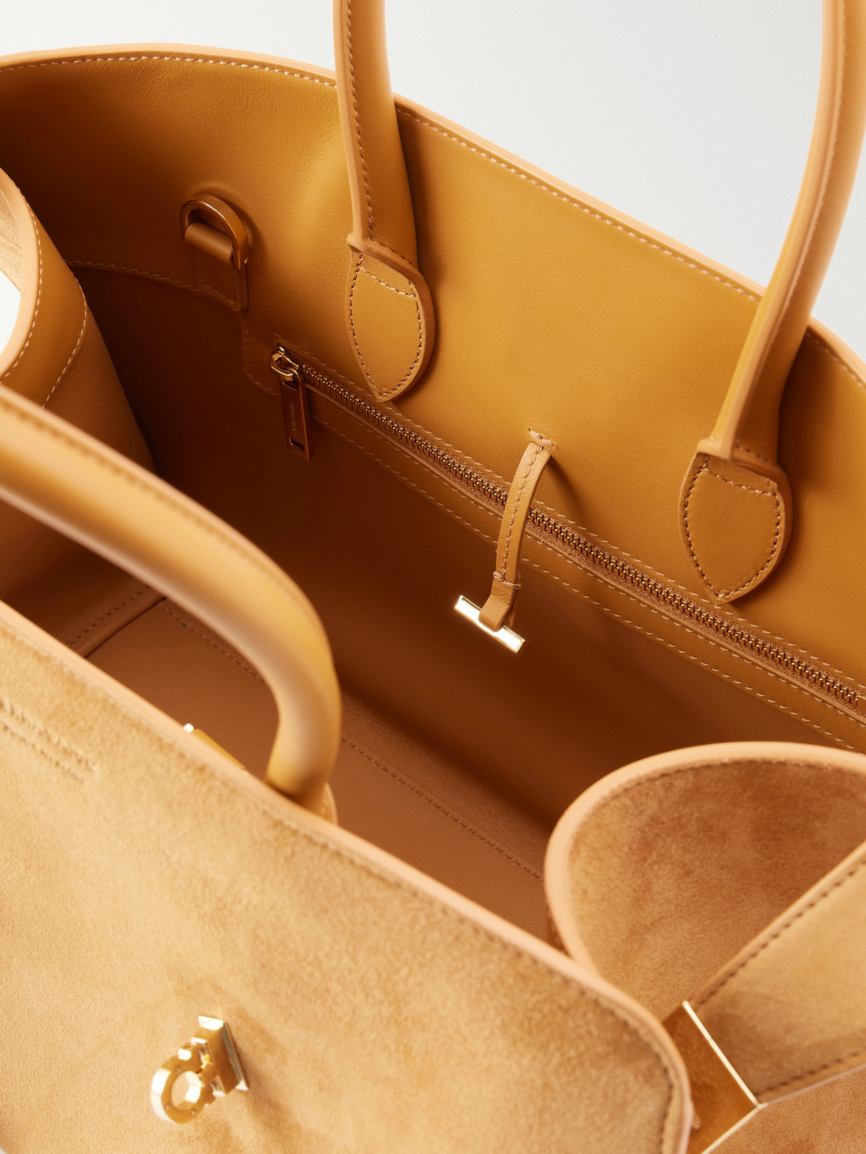 Hug Small Embellished Leather-Trimmed Suede Tote