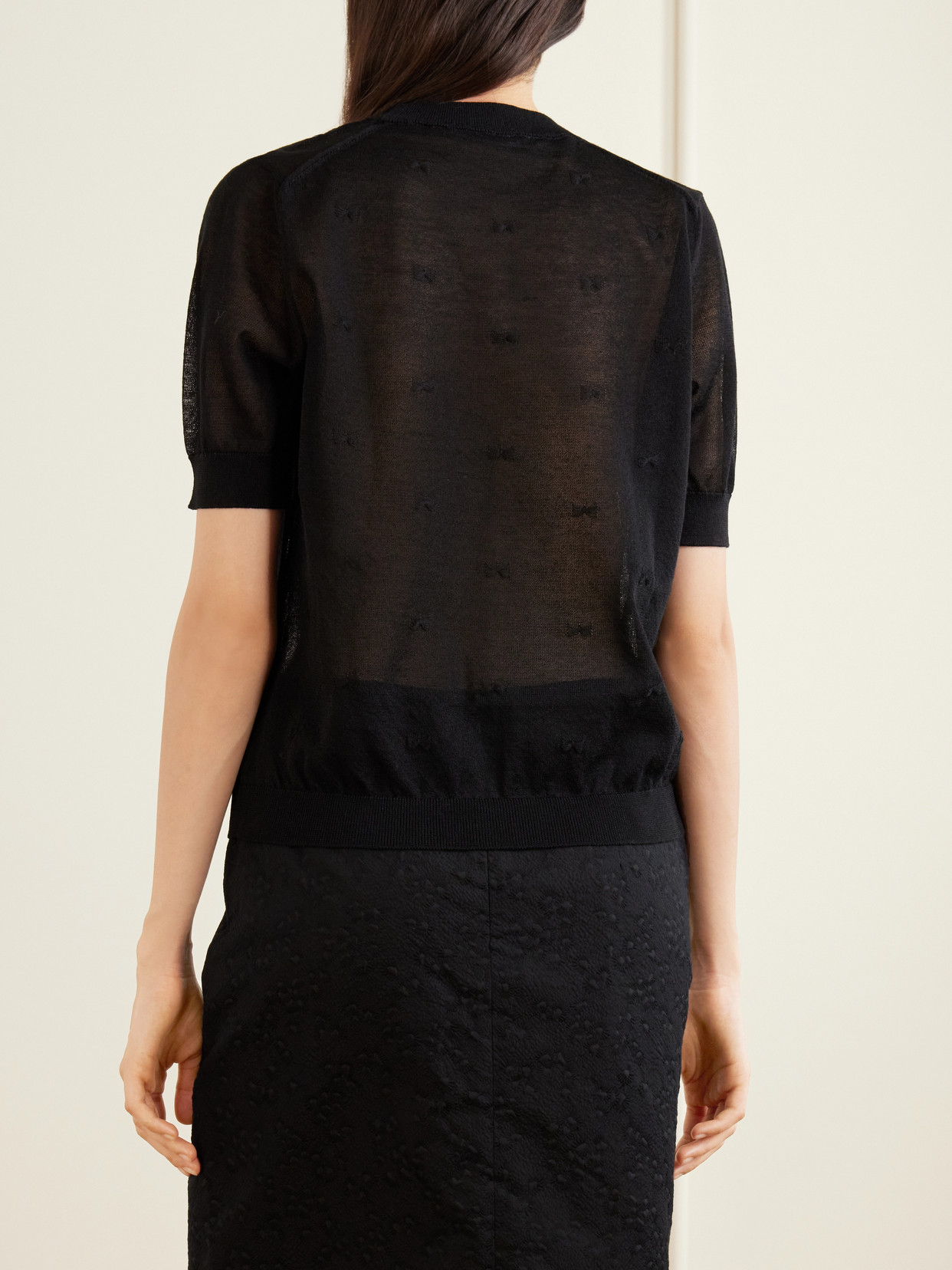 Cbfillo Embroidered Knitted Ramie Blouse