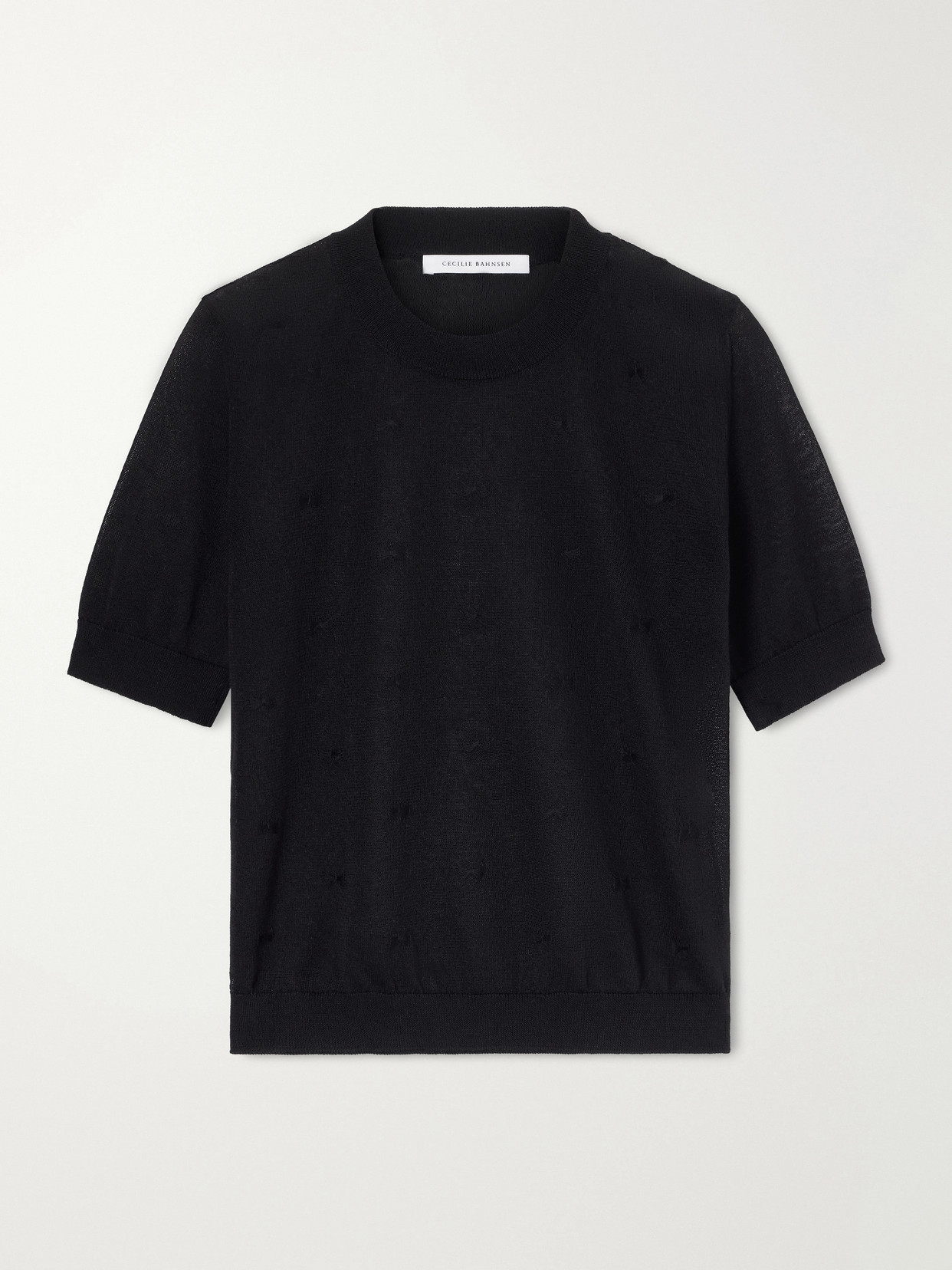 Cecilie Bahnsen Cbfillo Embroidered Knitted Ramie Blouse