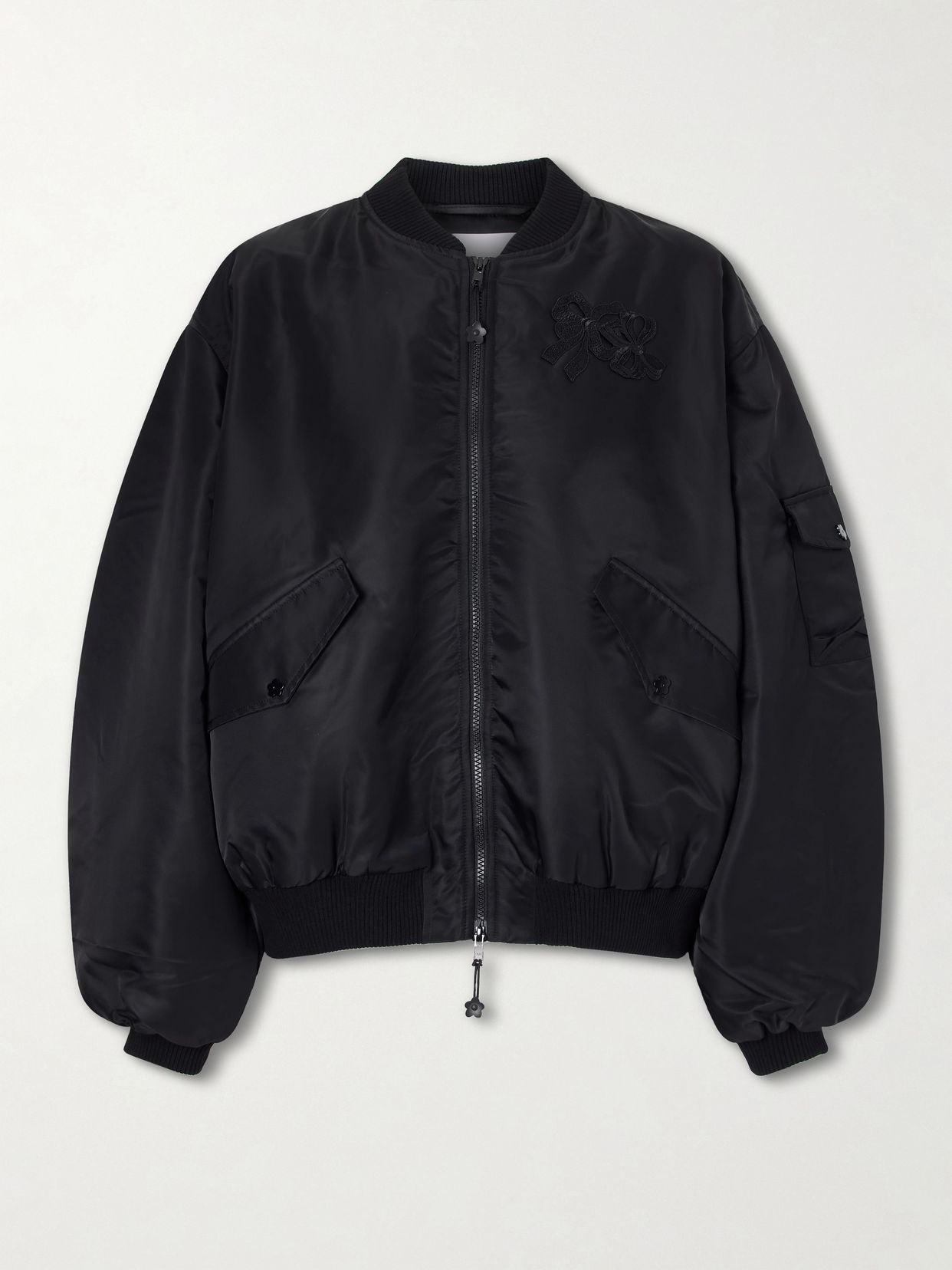 cbfeilan knotted embroidered shell bomber jacket