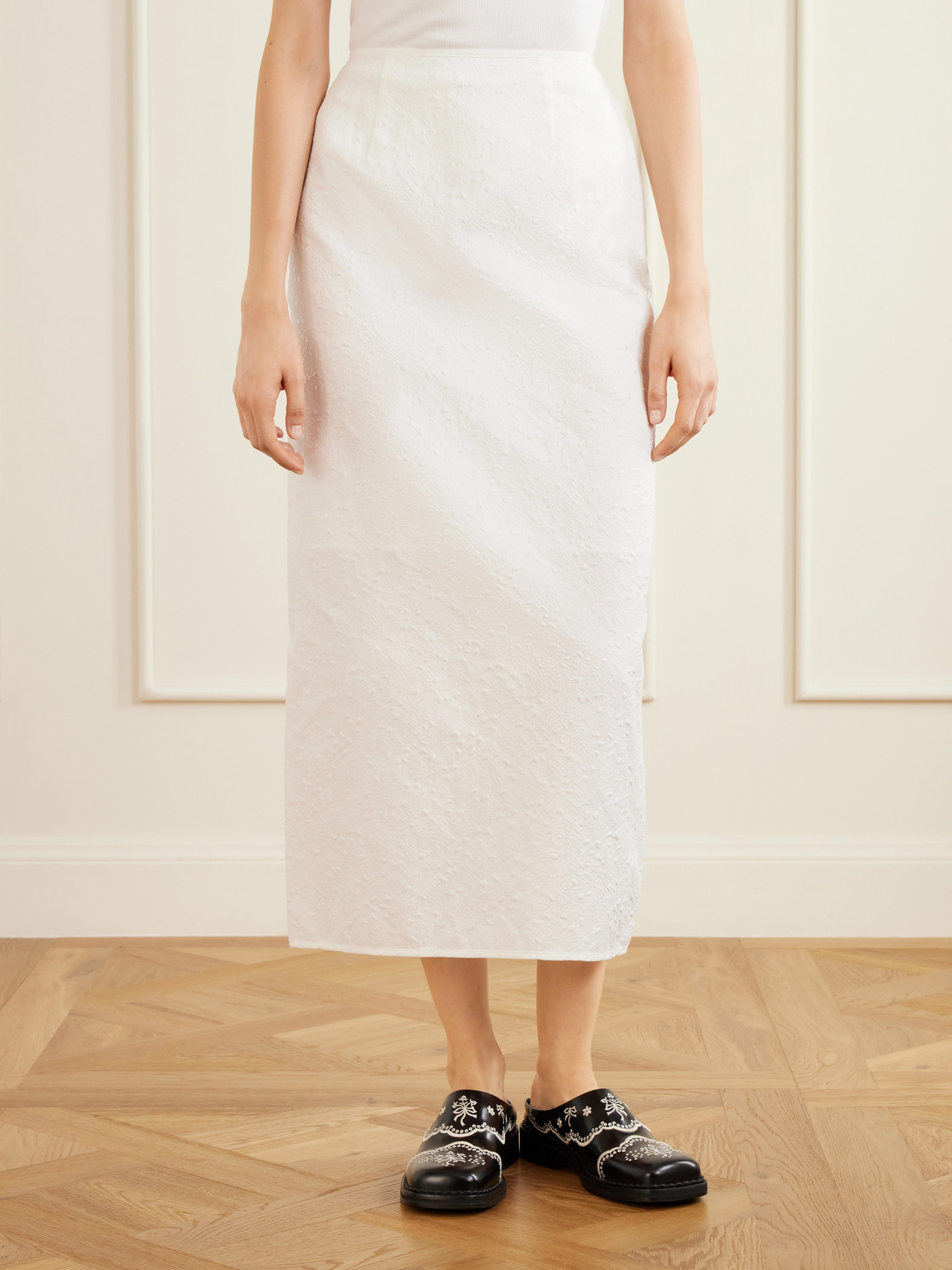 Cbuka Cotton-Blend Matelassé Midi