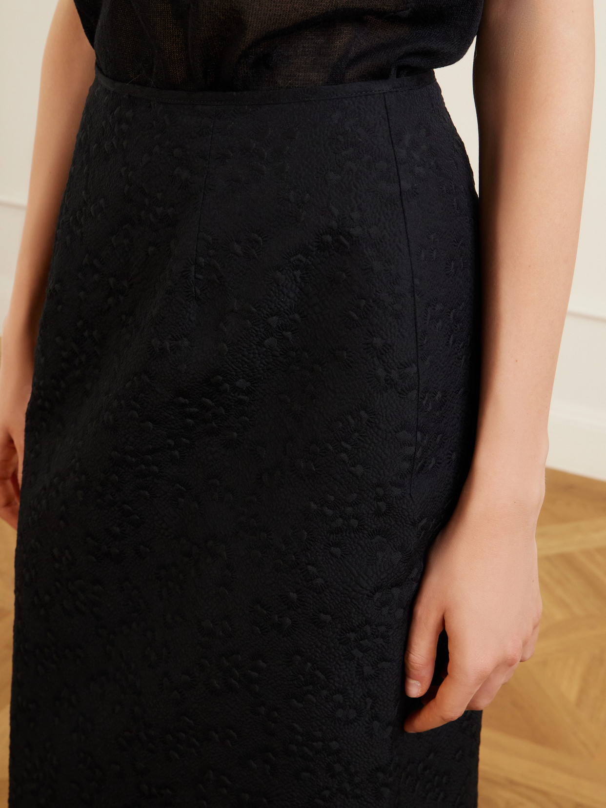 Cbuka Cotton-Blend Matelassé Midi