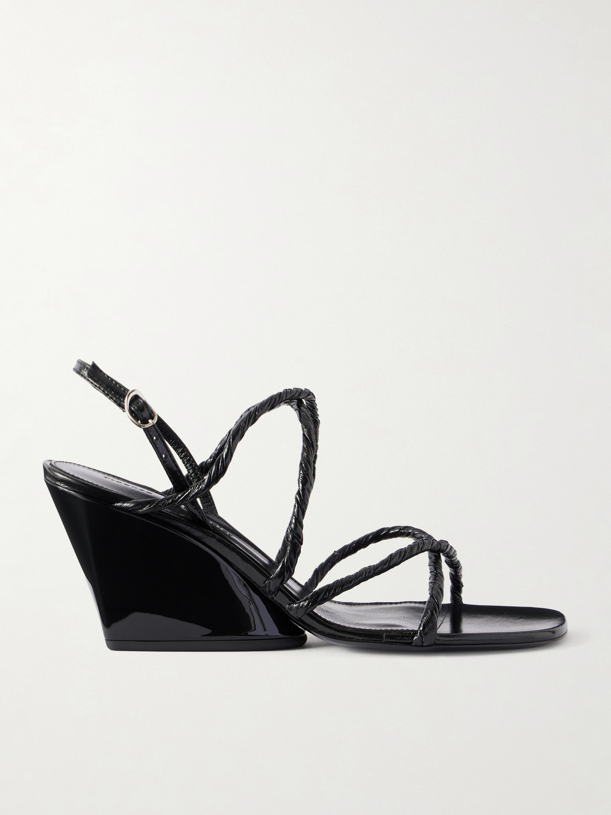 Proenza Schouler - Twist Slant Leather Wedge Sandals - Black