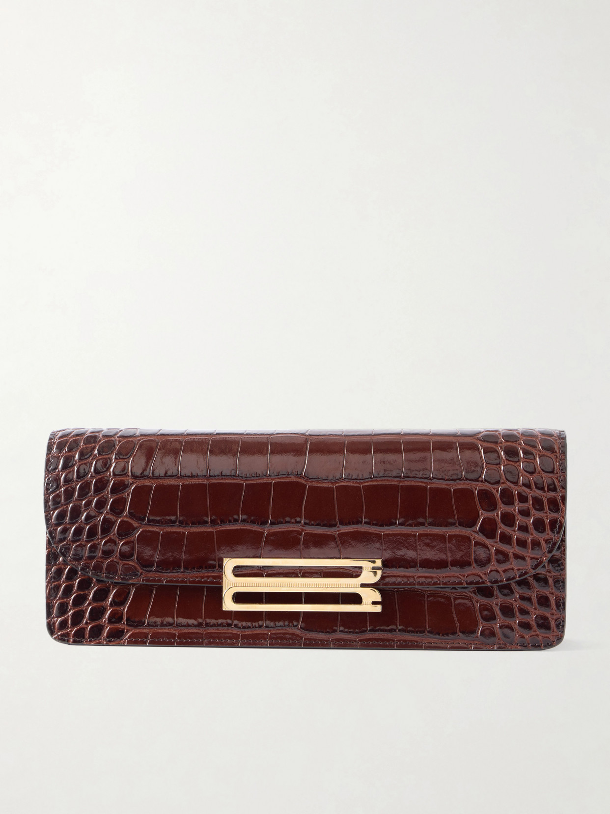 Victoria Beckham Dorian East-west Animal-print Clutch In Blue