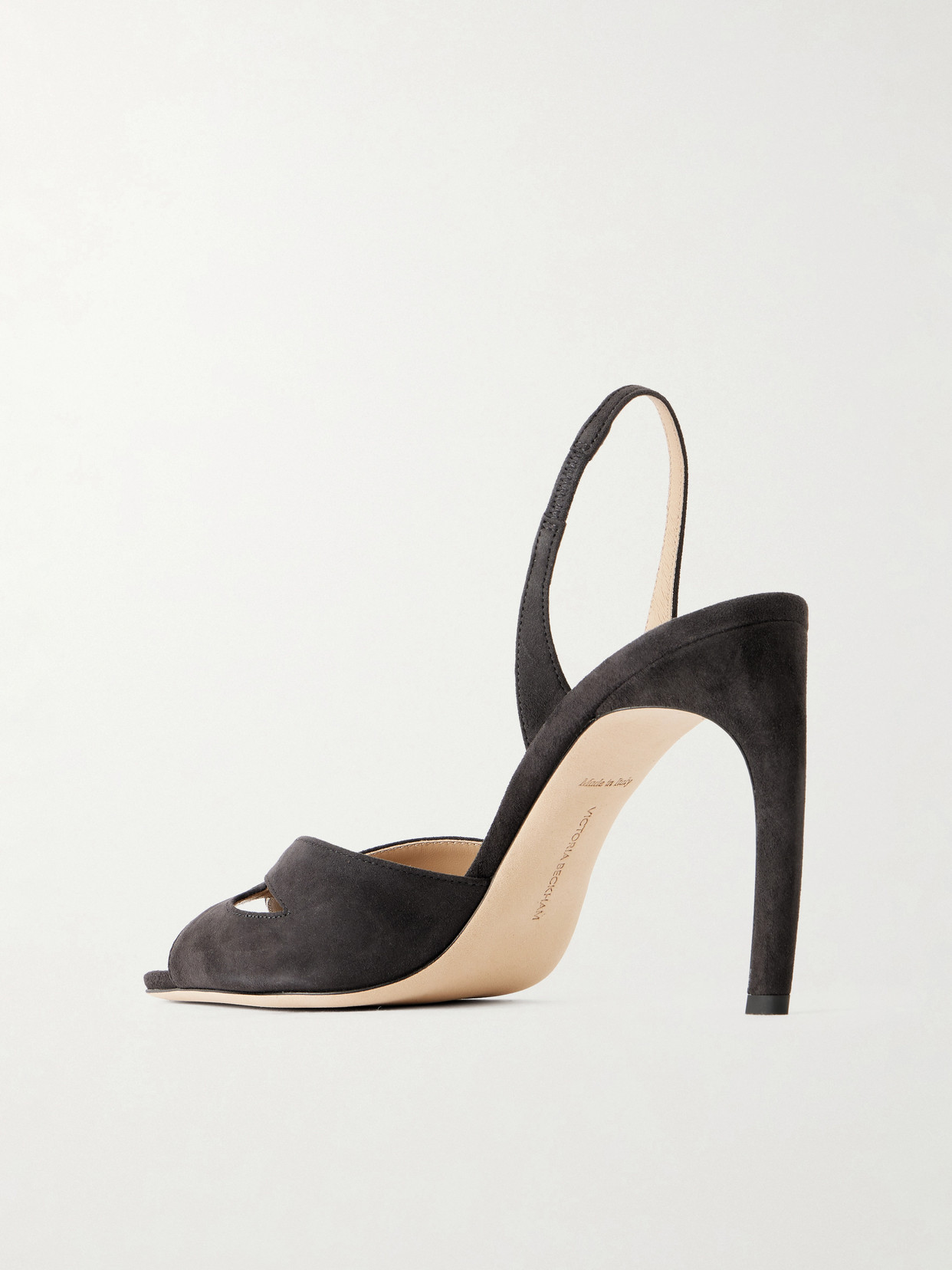 Victoria Beckham Satin Harlow Mask Slingback Heels 100 In Black