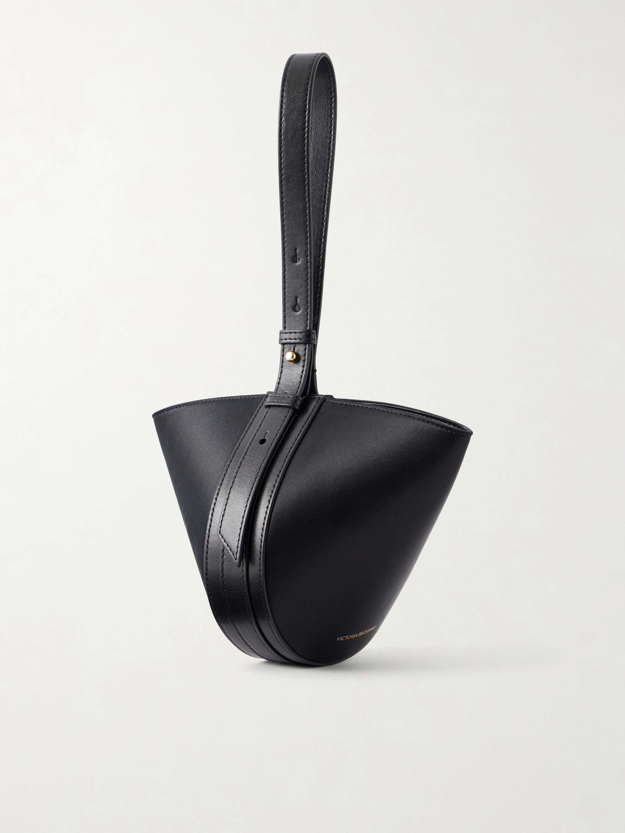 VICTORIA BECKHAM Portofina Dia leather-trimmed satin clutch | NET