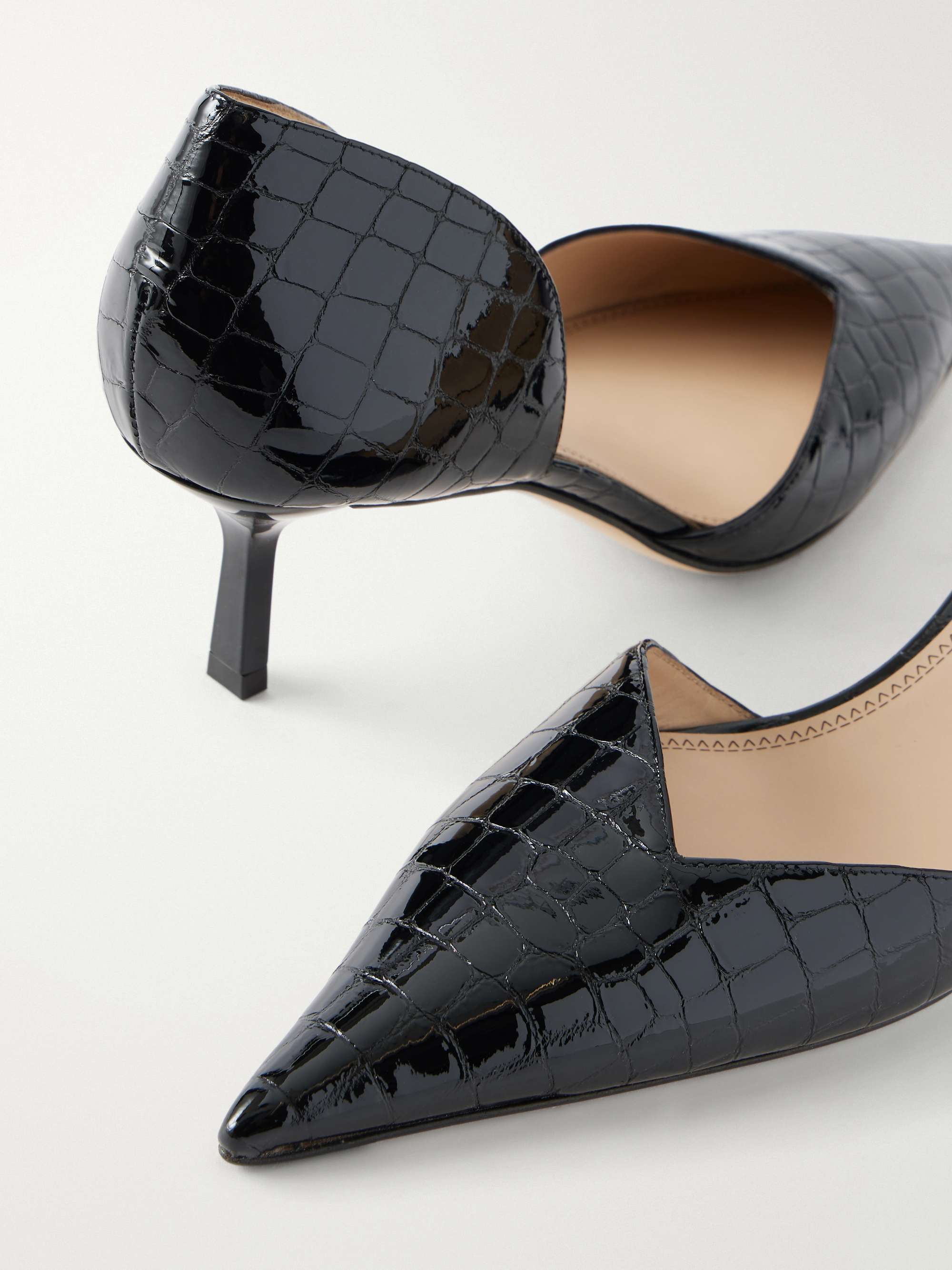 VICTORIA BECKHAM Victoria Angle 55 croc-effect leather pumps | NET