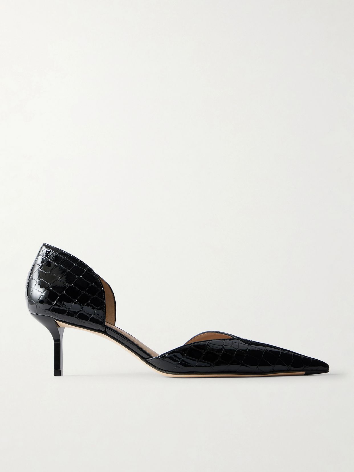 Victoria Angle 55 Croc Effect Leather Pumps