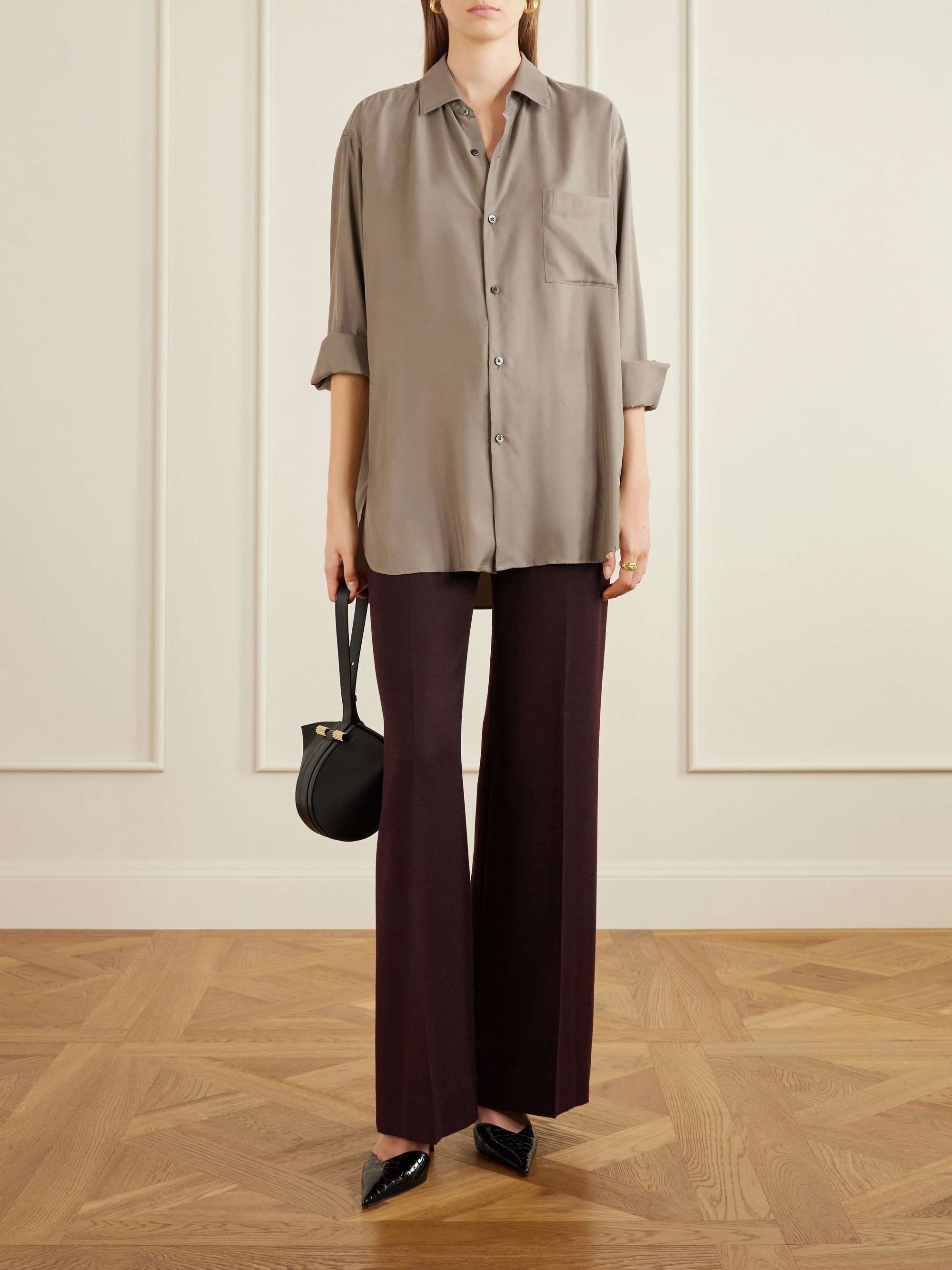 VICTORIA BECKHAM Victoria Angle 55 croc-effect leather pumps | NET