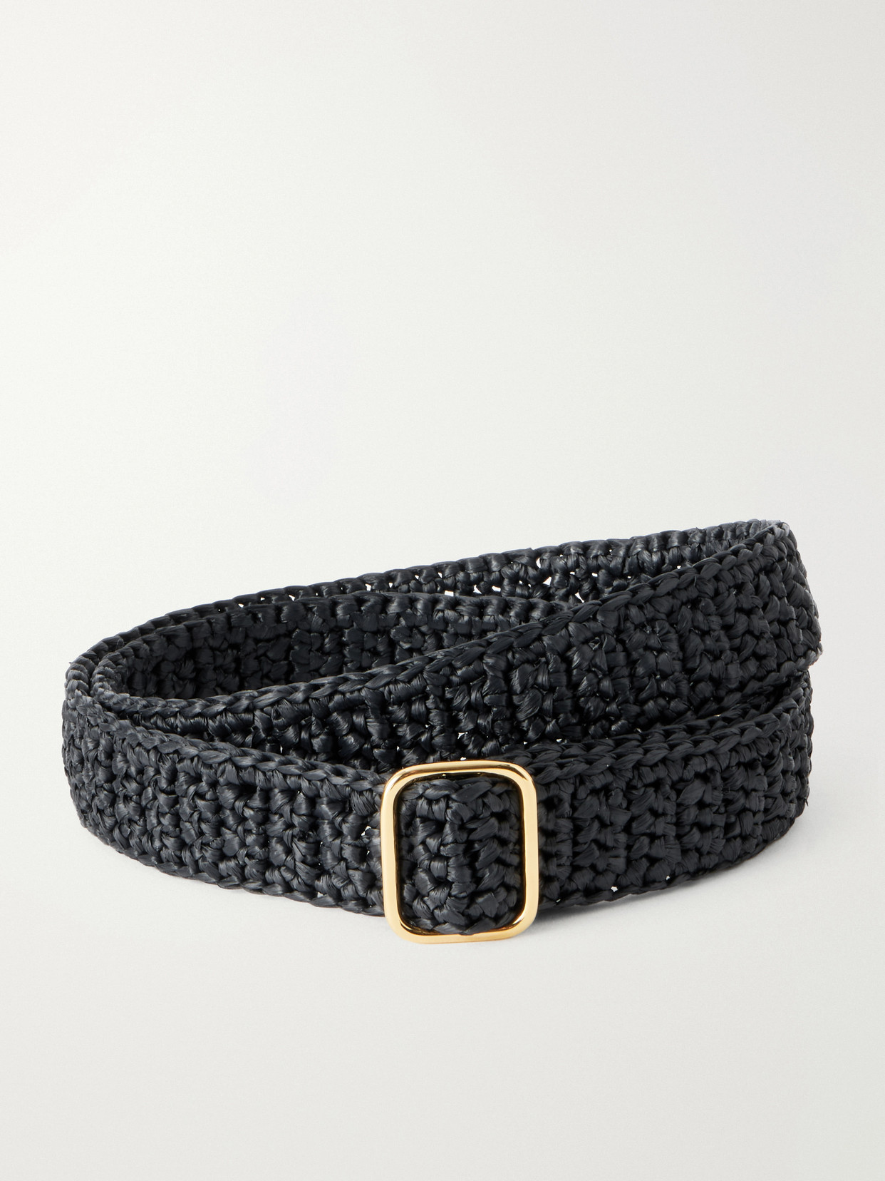 Dehanche Mako Raffia-effect Belt In Black