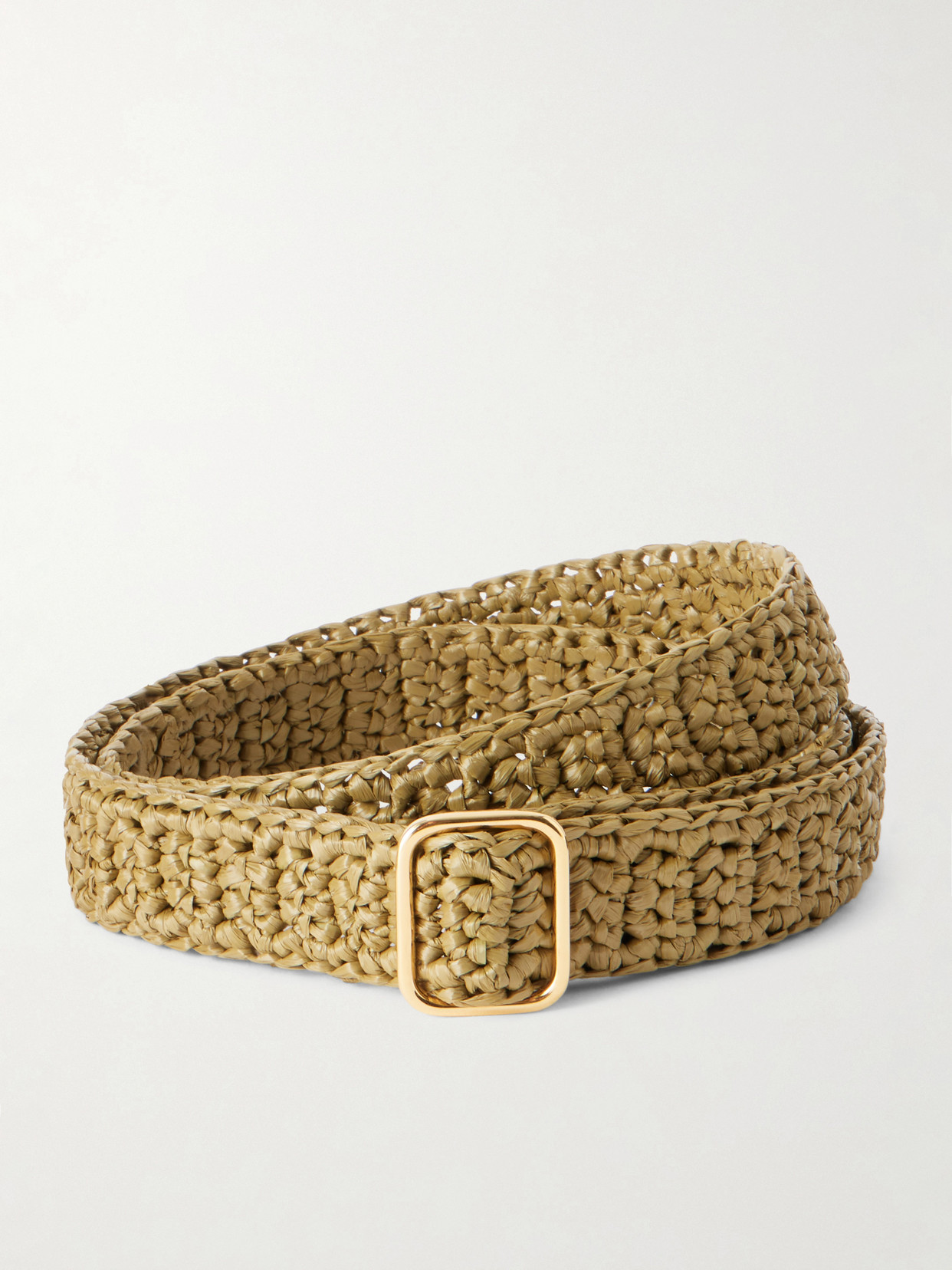 Dehanche Mako Raffia-effect Belt In Brown