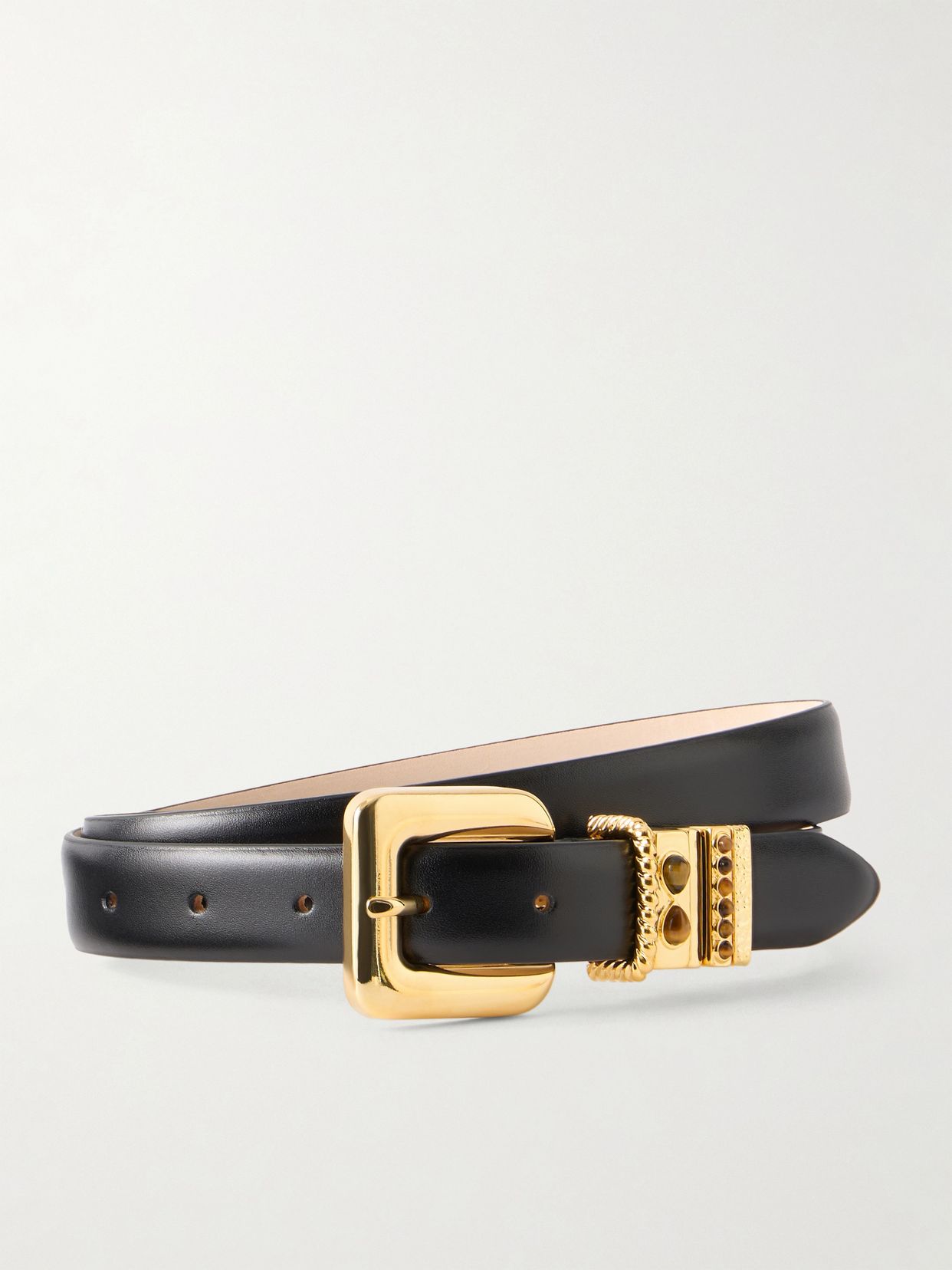 mara stone tiger s eye embellished leather belt