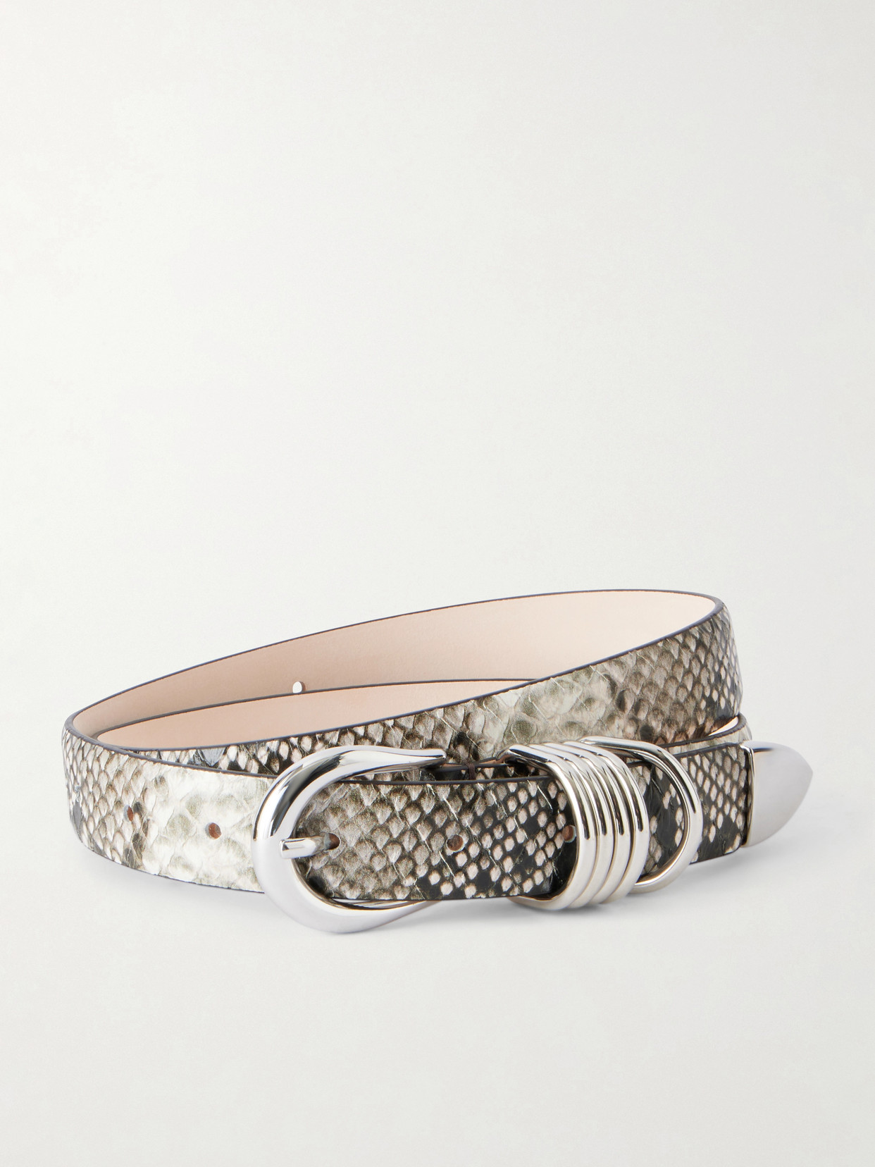 Dehanche Hollyhock Snake-effect Leather Belt In Multi