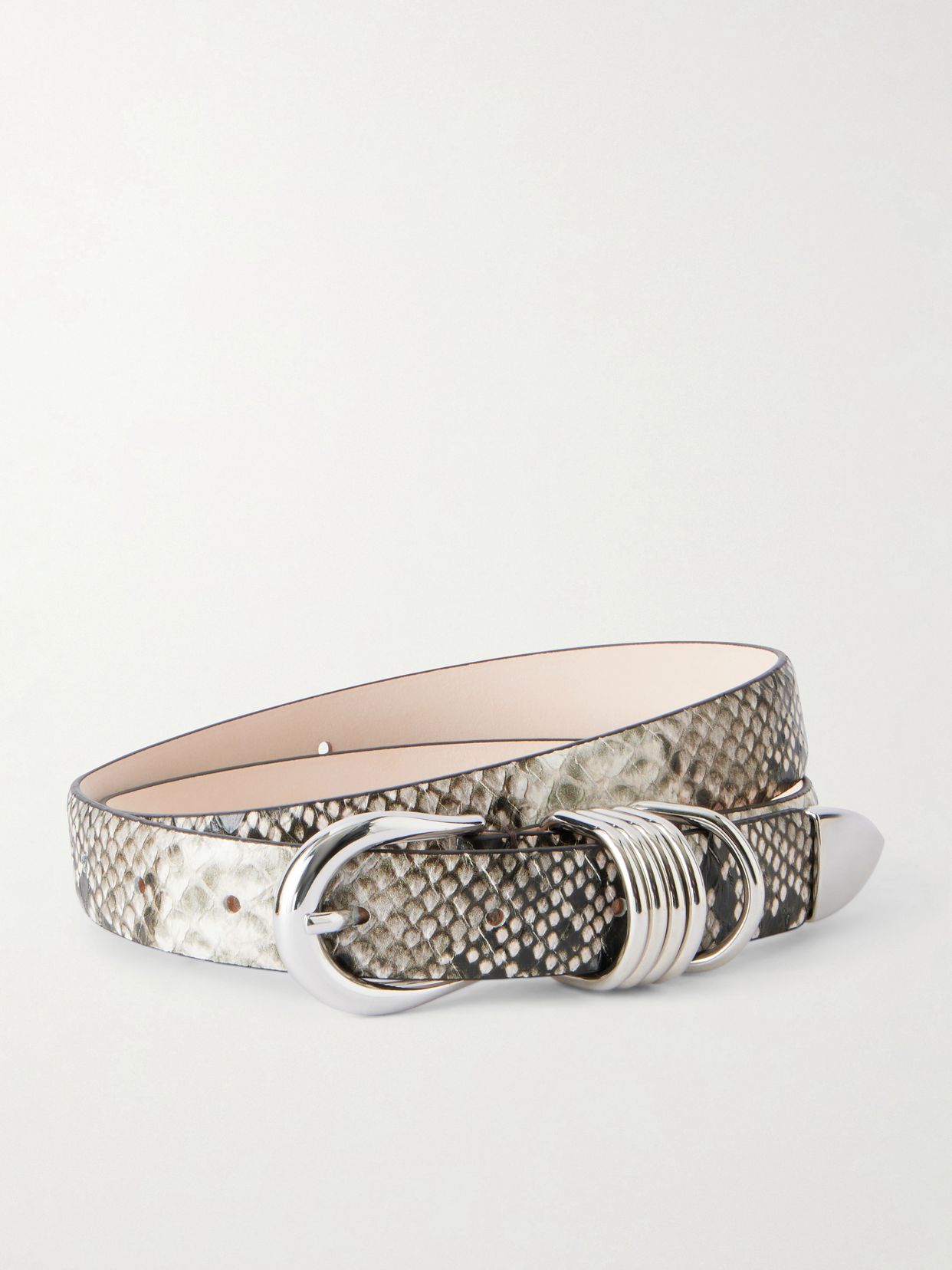 Hollyhock Snake Effect Leather Belt