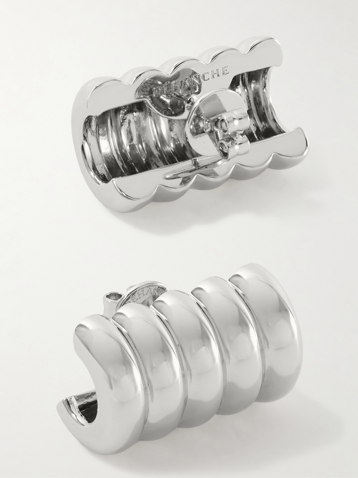 Dehanche Hollyhock Large Silver-tone Earrings In Silver