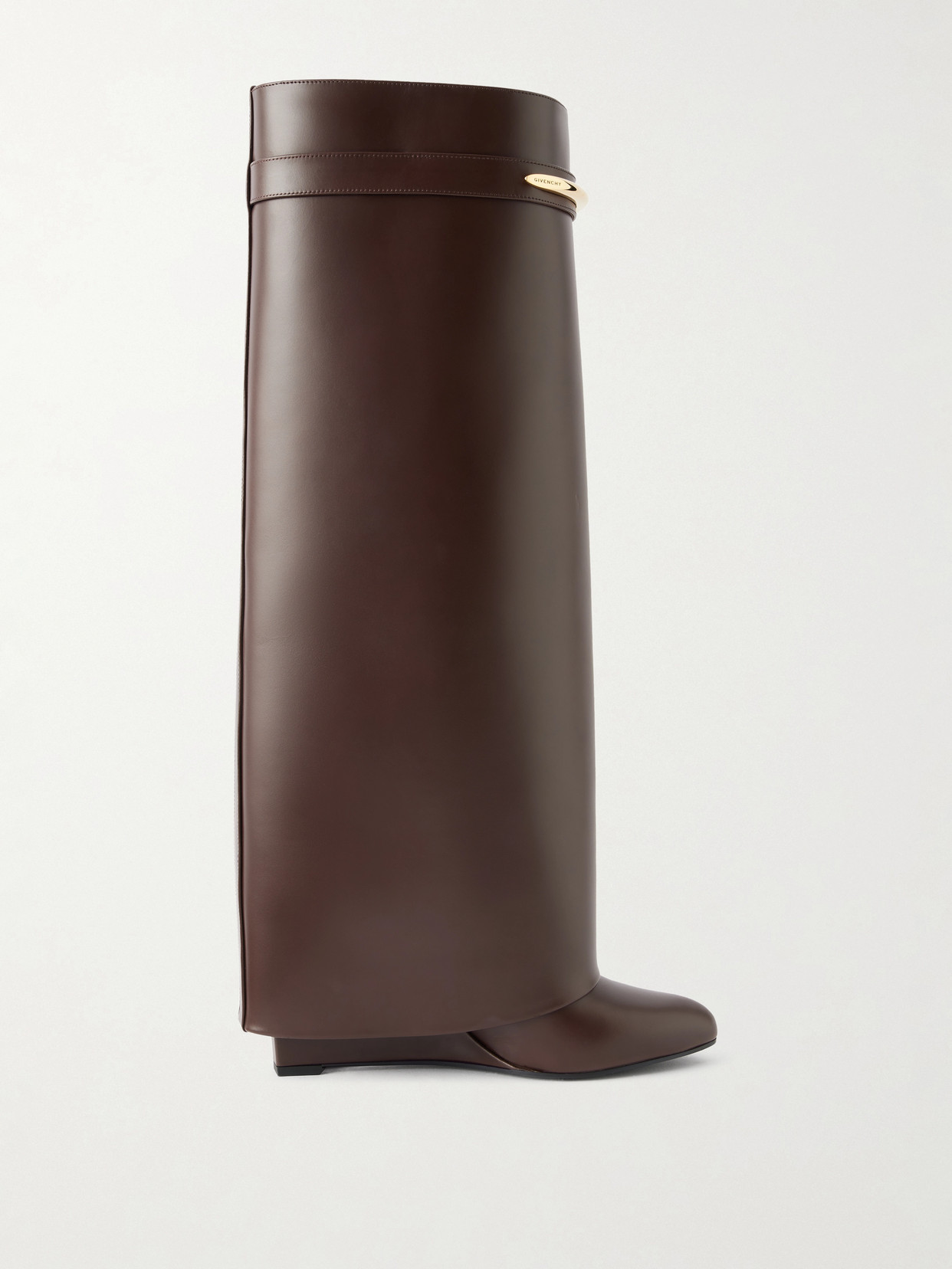 Givenchy Shark Leather Knee Boots In Black