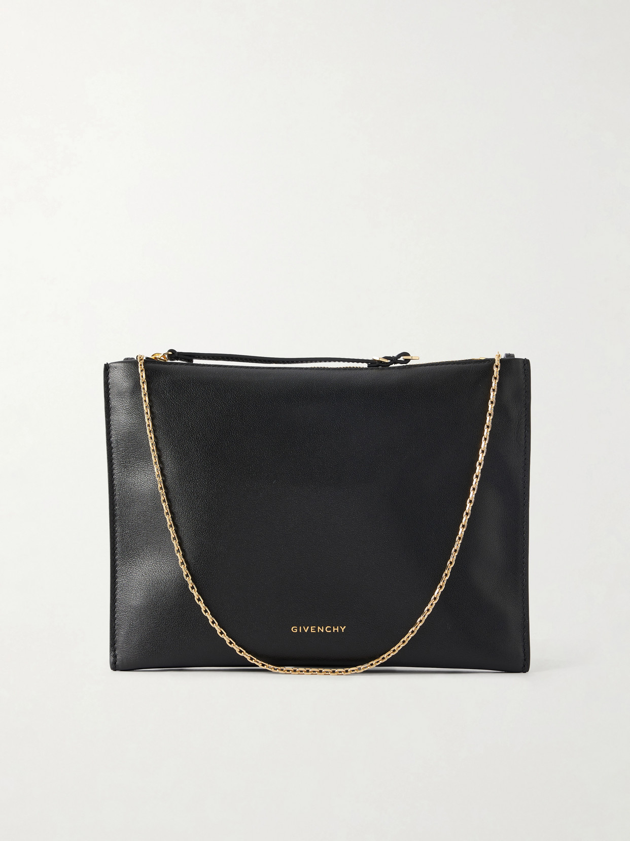 Givenchy Voyou Leather Clutch In Black