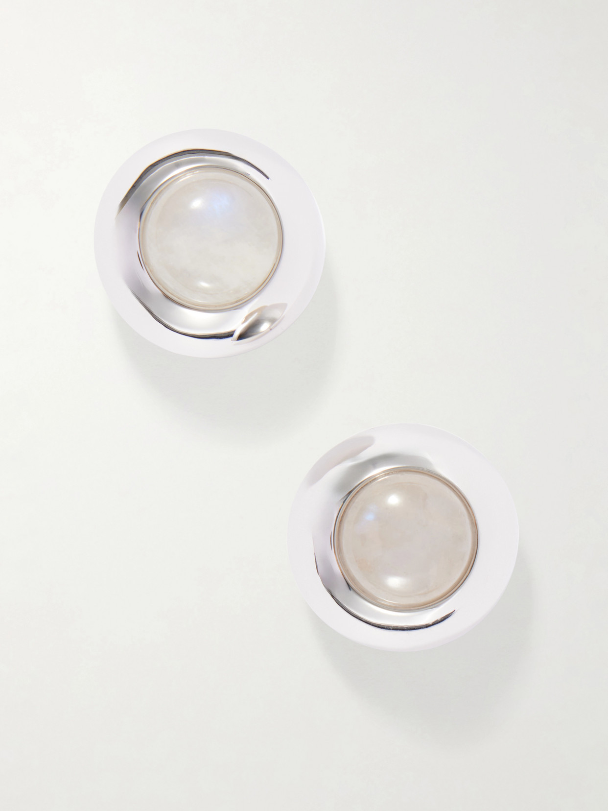 Julietta Bombé Rhodium-plated Moonstone Earrings In Neutral