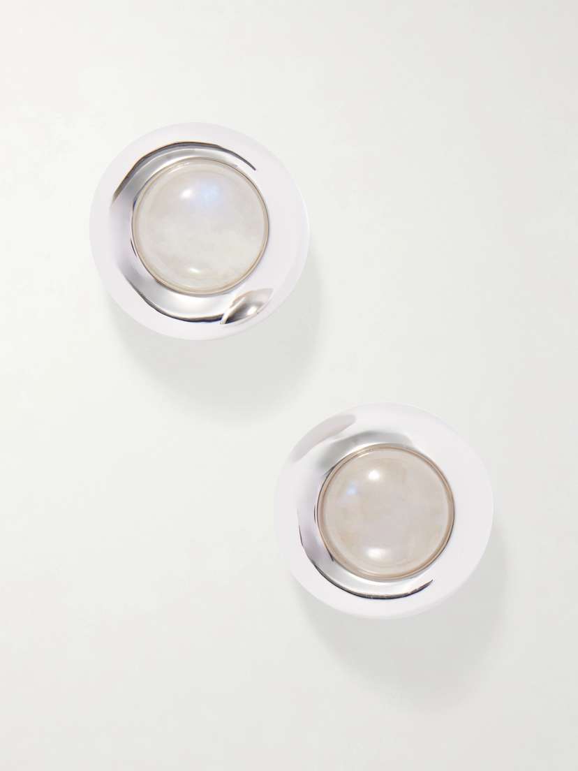 Julietta Bombé Rhodium-plated Moonstone Earrings