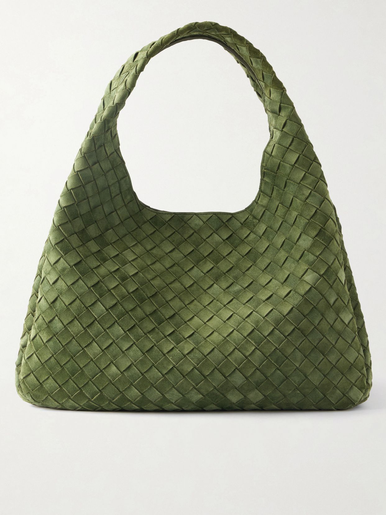 Campana Intrecciato Suede Shoulder Bag