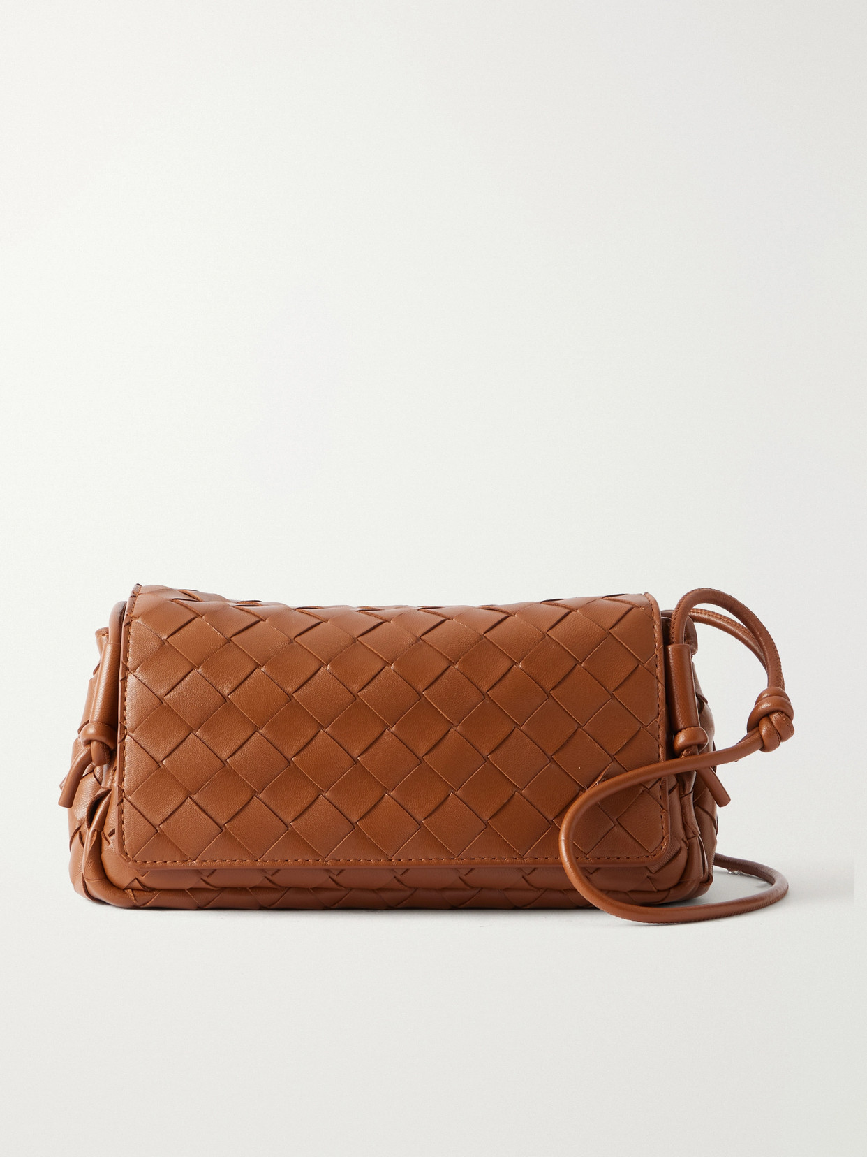 Bottega Veneta - Notturno Intrecciato Leather Shoulder Bag - Brown