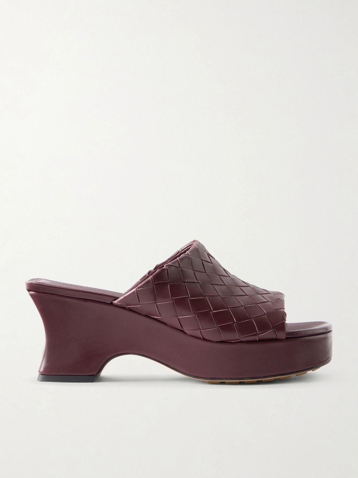Rosita Intrecciato leather wedge mules