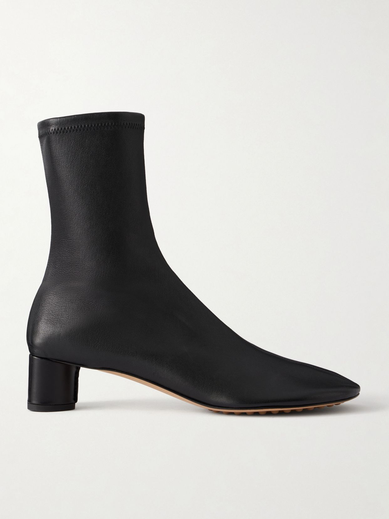 Cherry leather ankle boots