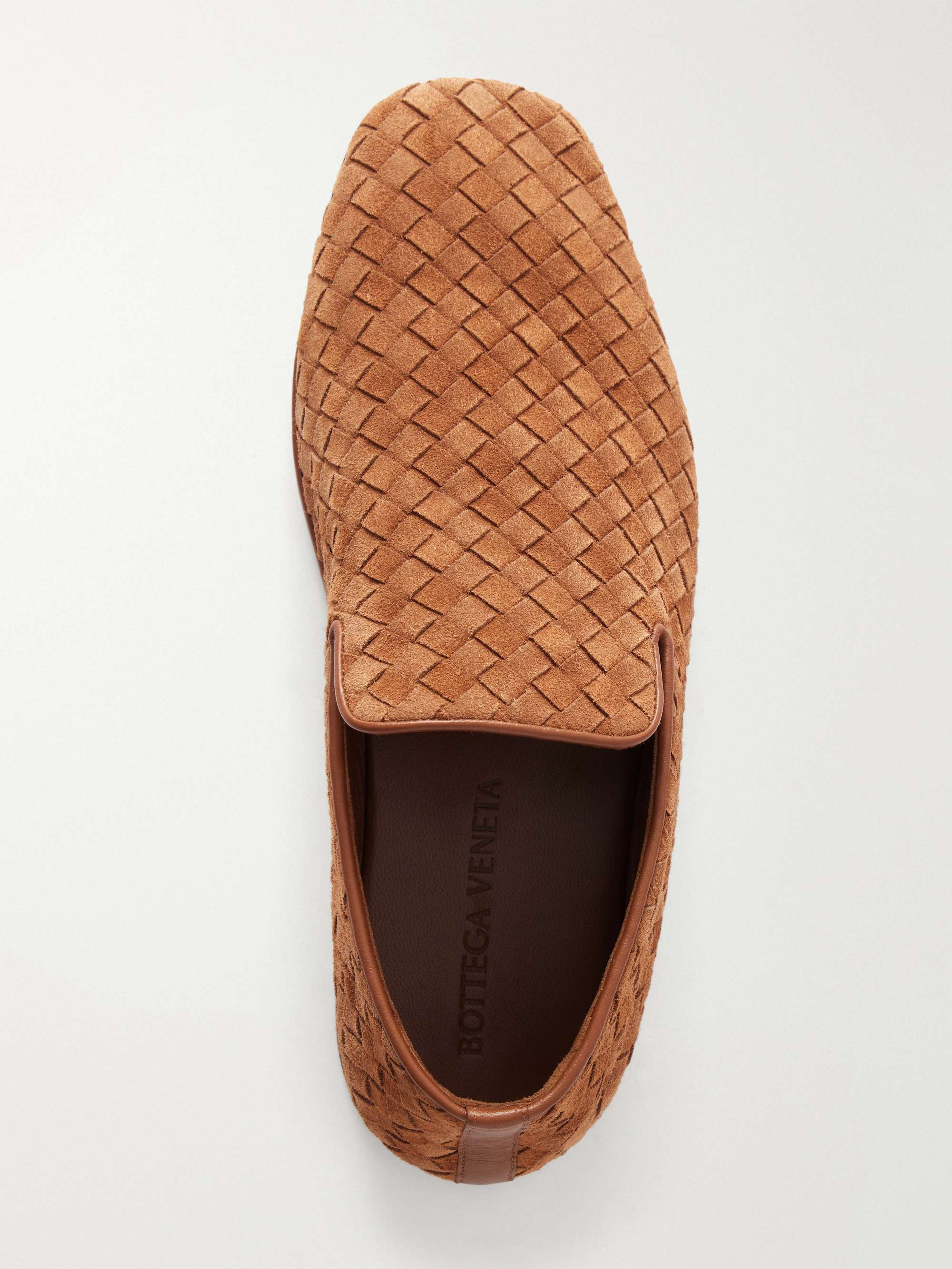 BOTTEGA VENETA Palazzo Intrecciato suede loafers | NET-A-PORTER