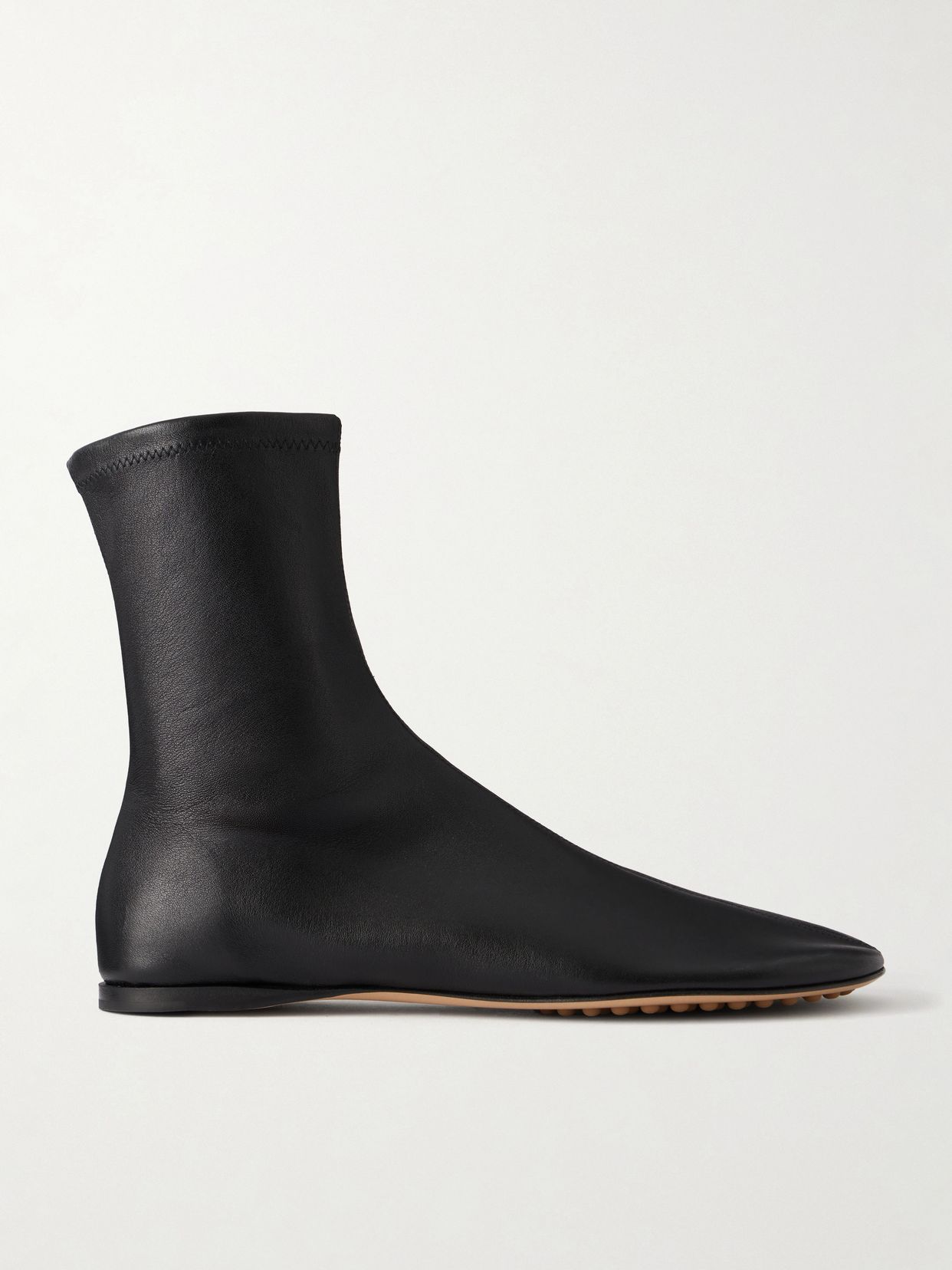 cherry leather ankle boots