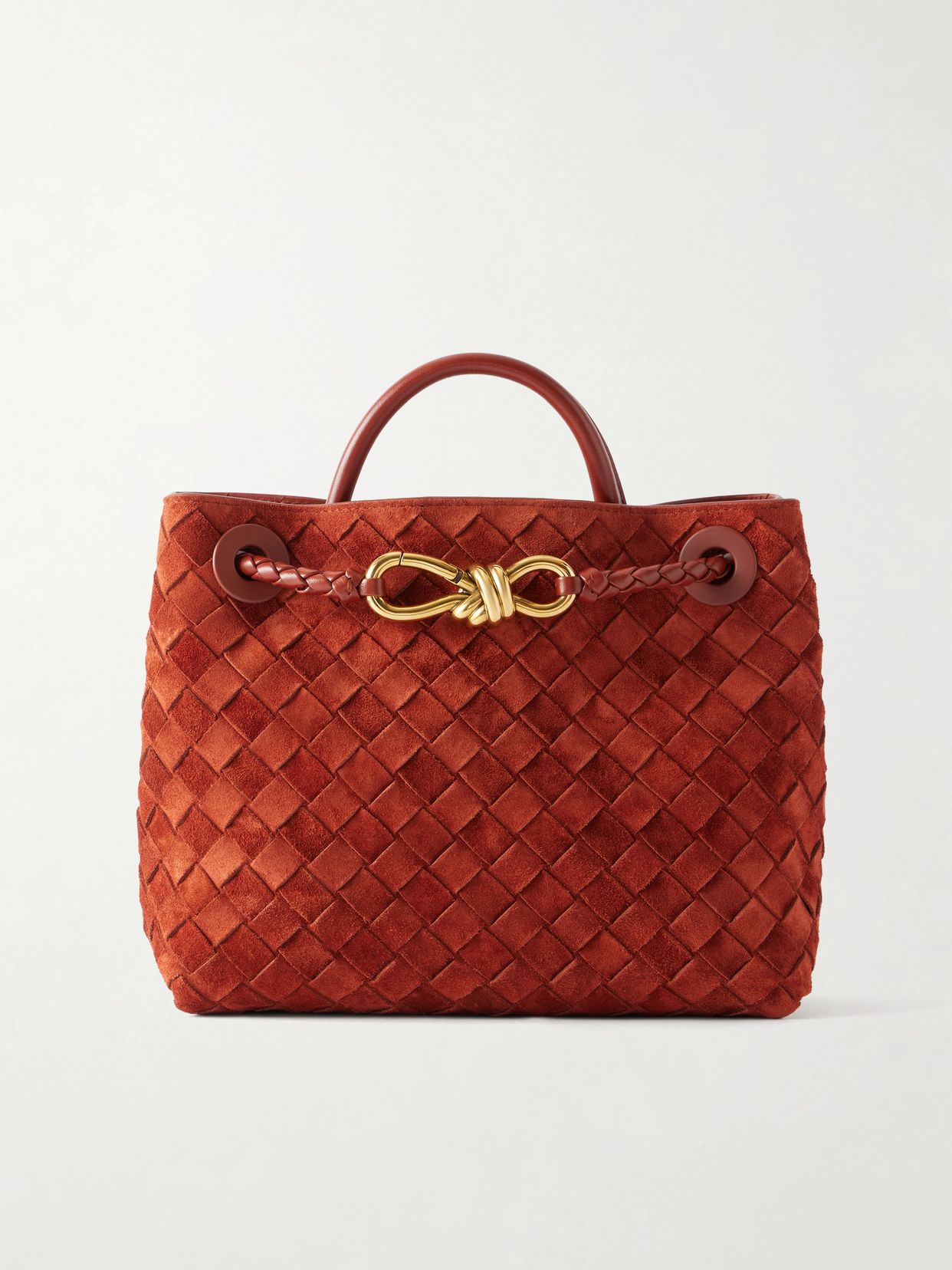andiamo small intrecciato suede shoulder bag