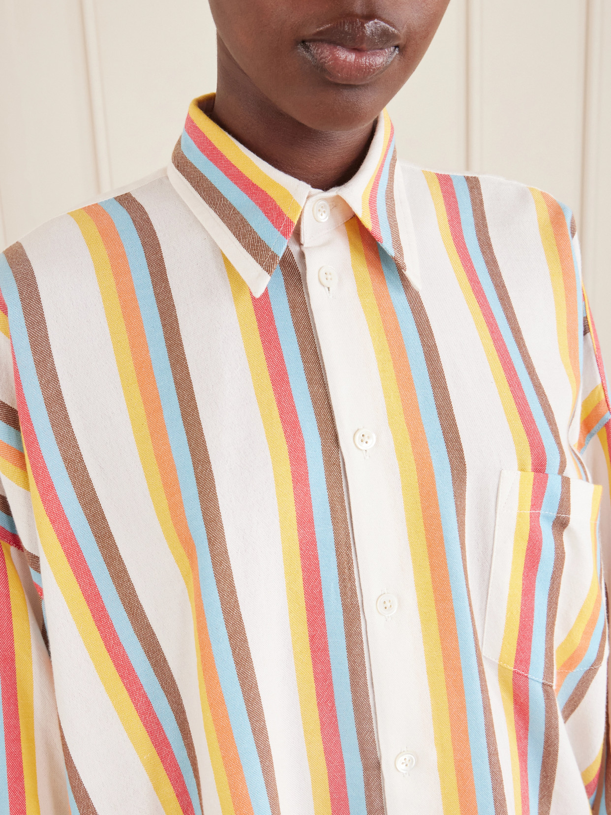 The Oversized Striped Cotton-Poplin Shirt