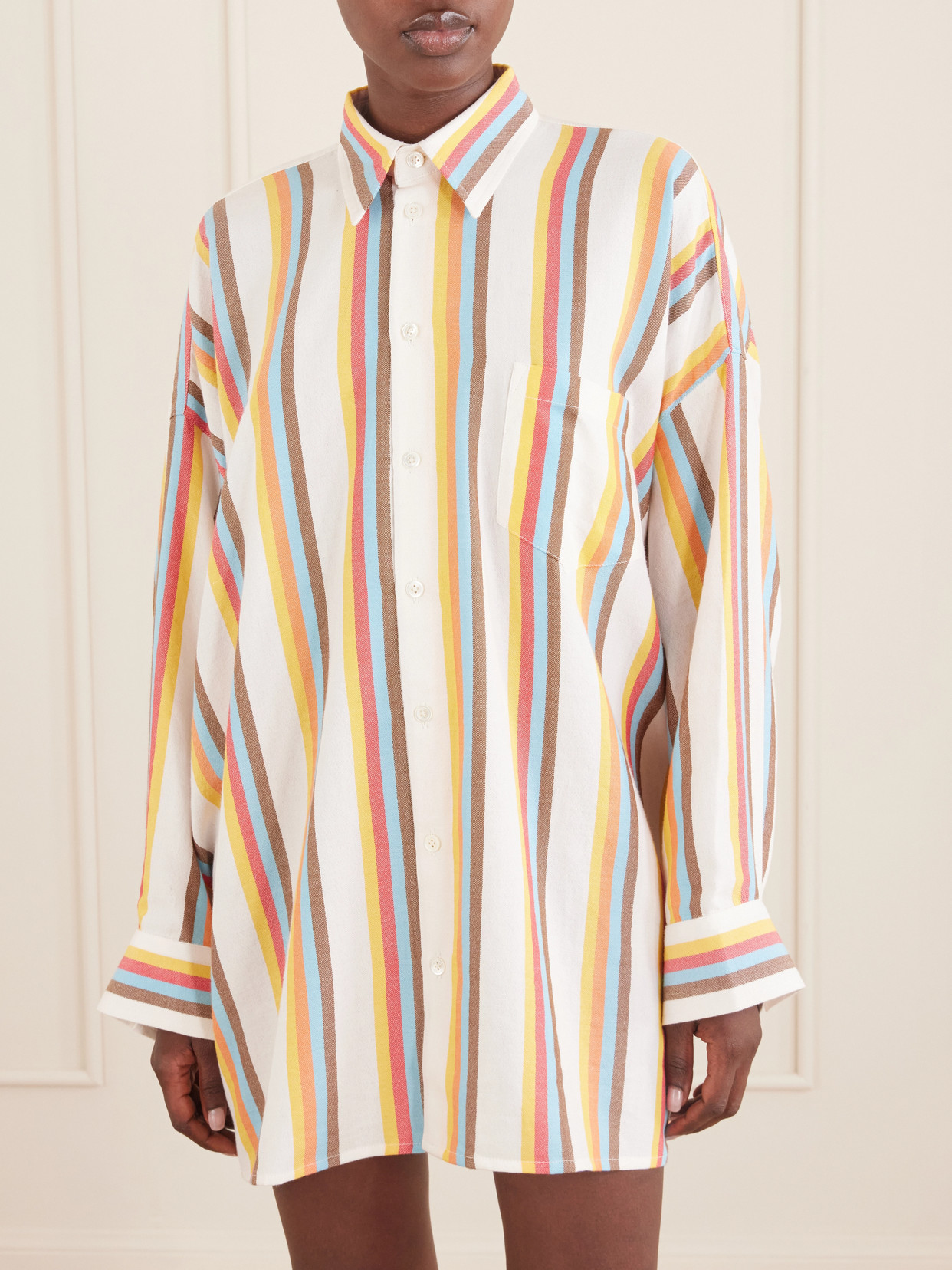 The Oversized Striped Cotton-Poplin Shirt