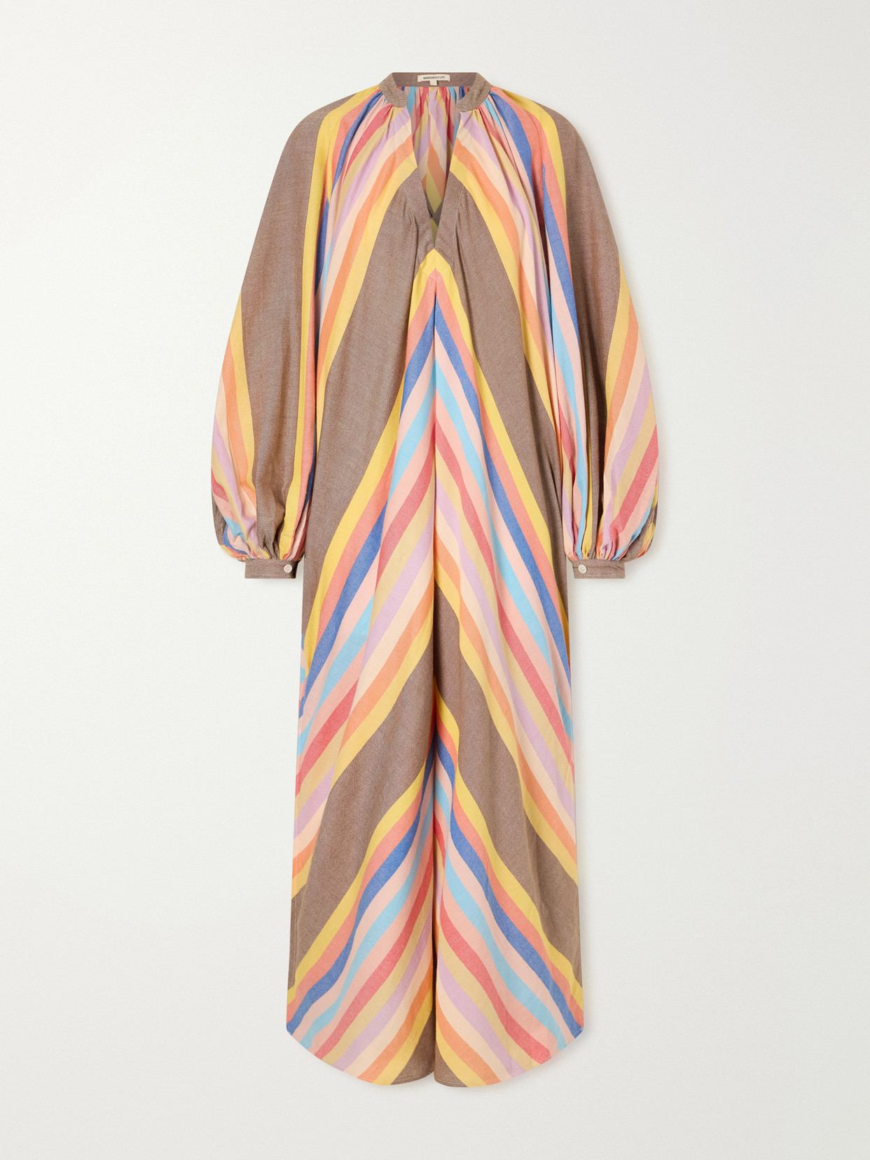 Marrakshi Life Striped Cotton Maxi Dress In Multi
