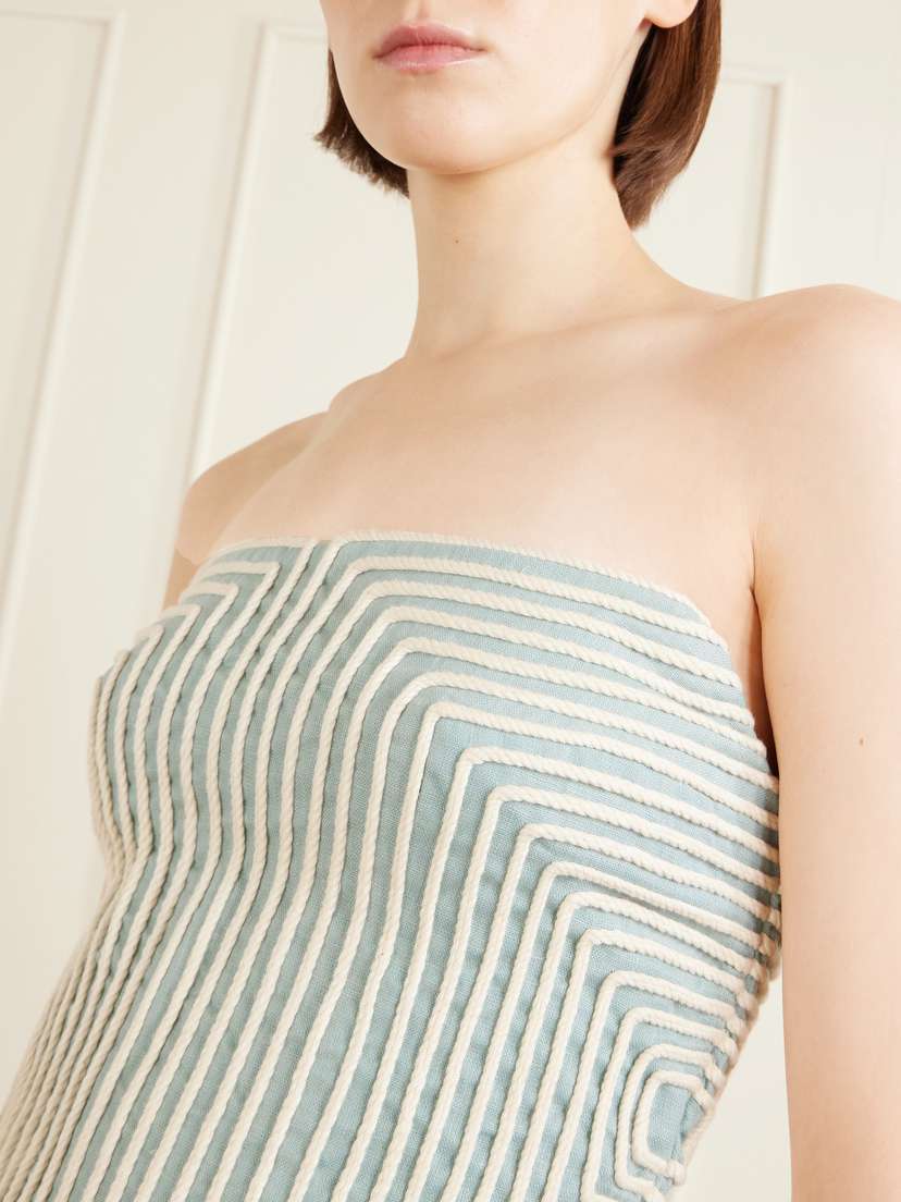 ANDRES OTALORA Nyota Alma Embroidered Linen And Cotton-blend Bustier Top | Thumbnail 4 ANDRES OTALORA Nyota Alma Embroidered Linen And Cotton-blend Bustier Top | Thumbnail 4