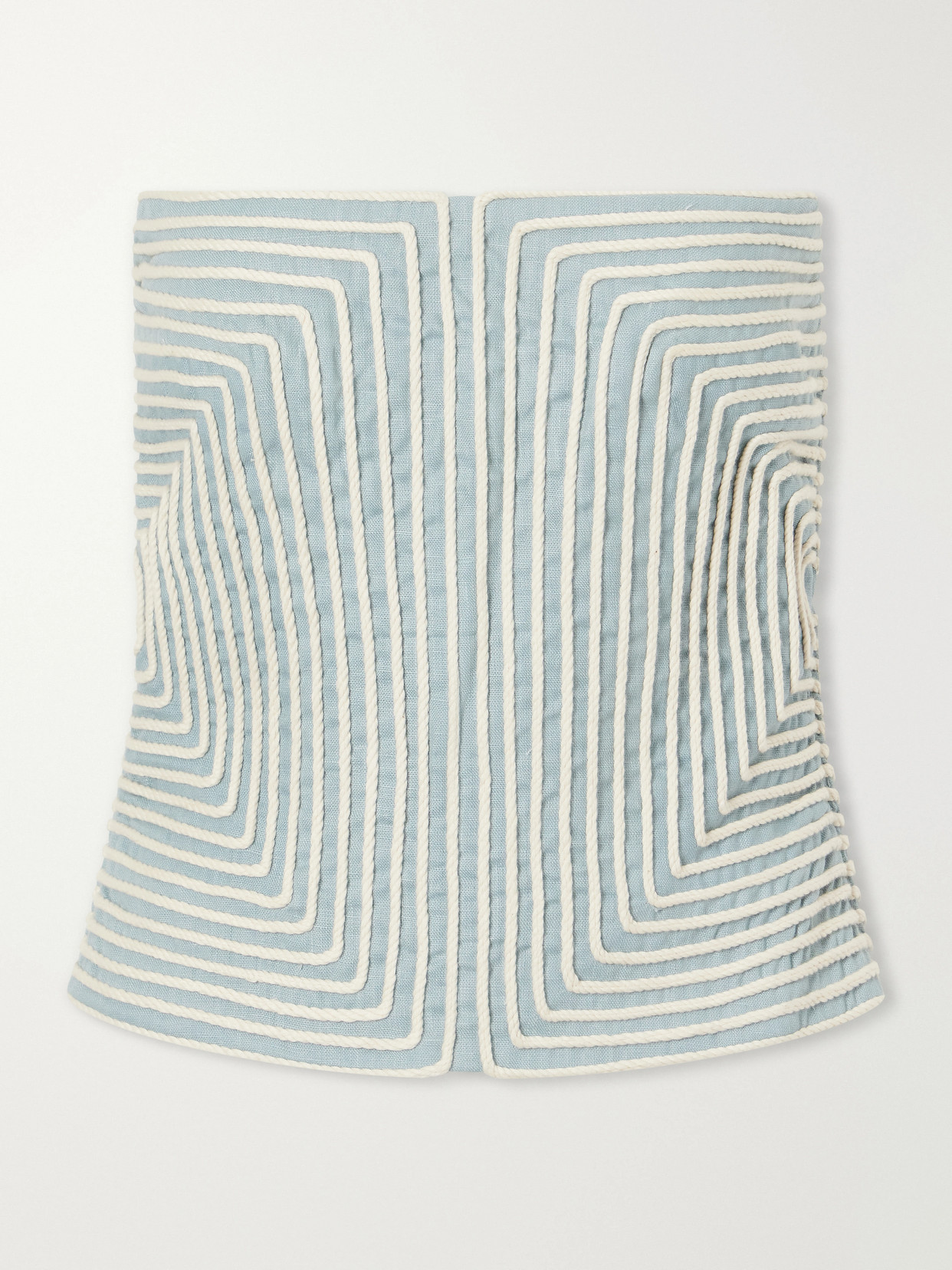 Nyota Alma Embroidered Linen And Cotton-Blend Bustier Top