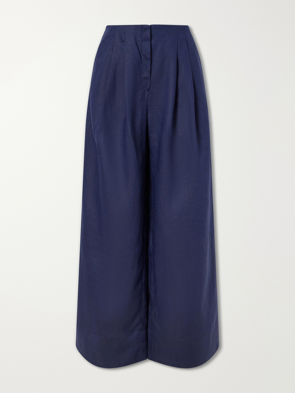 Andres Otalora Ancestra Linen Wide-leg Pants In Blue