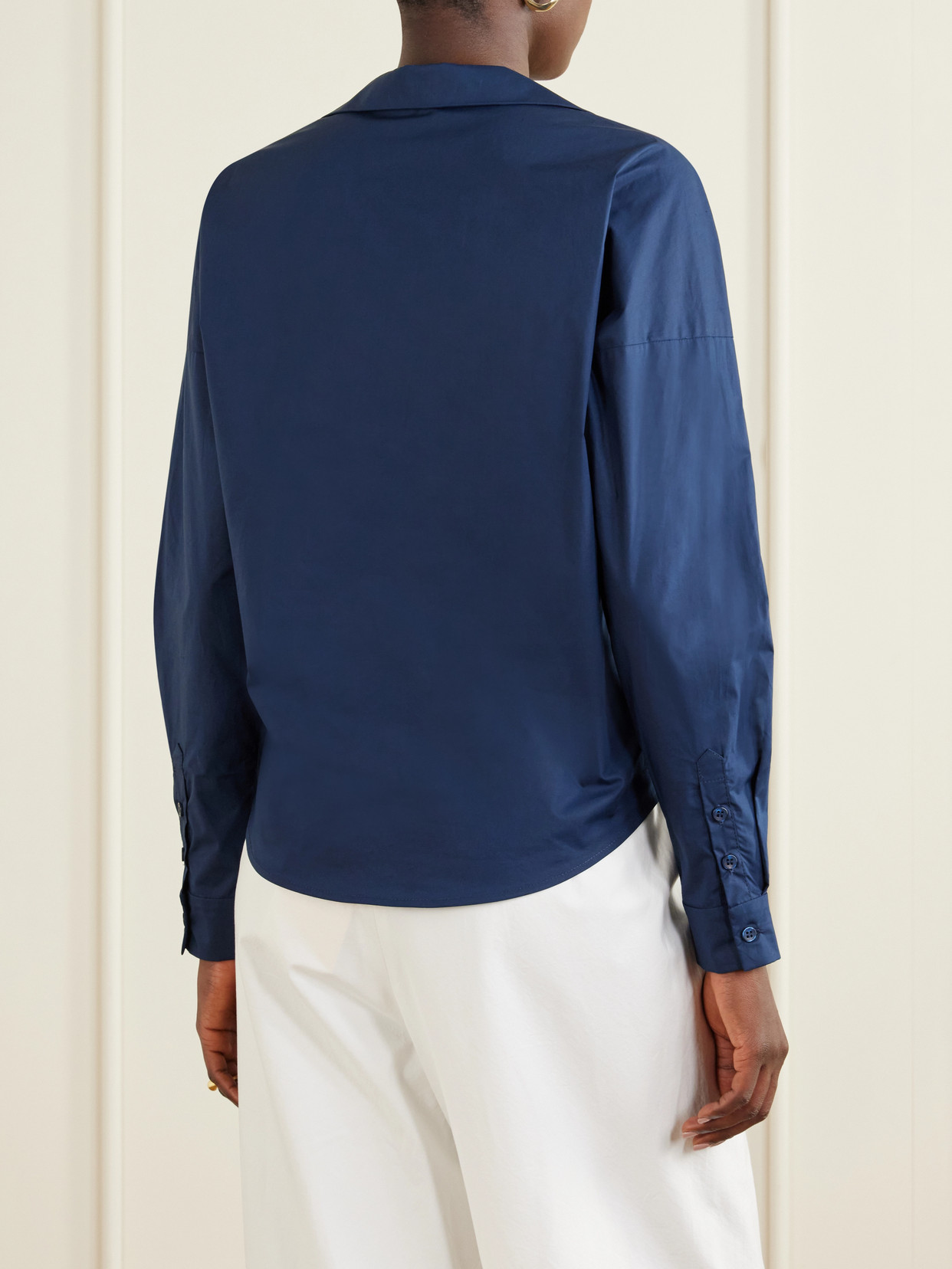 Dalila Knotted Cotton-Poplin Blouse