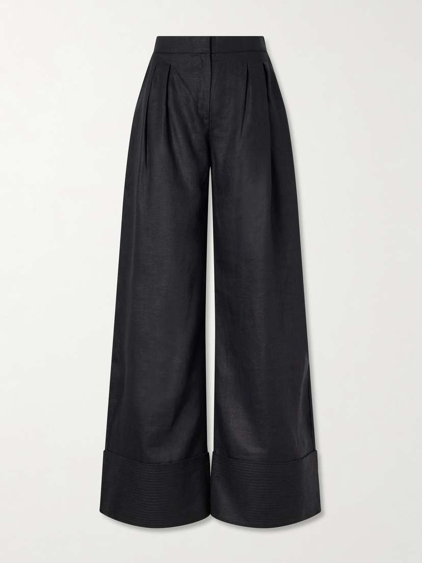 ANDRES OTALORA La Promesa Linen Wide-leg Pants
