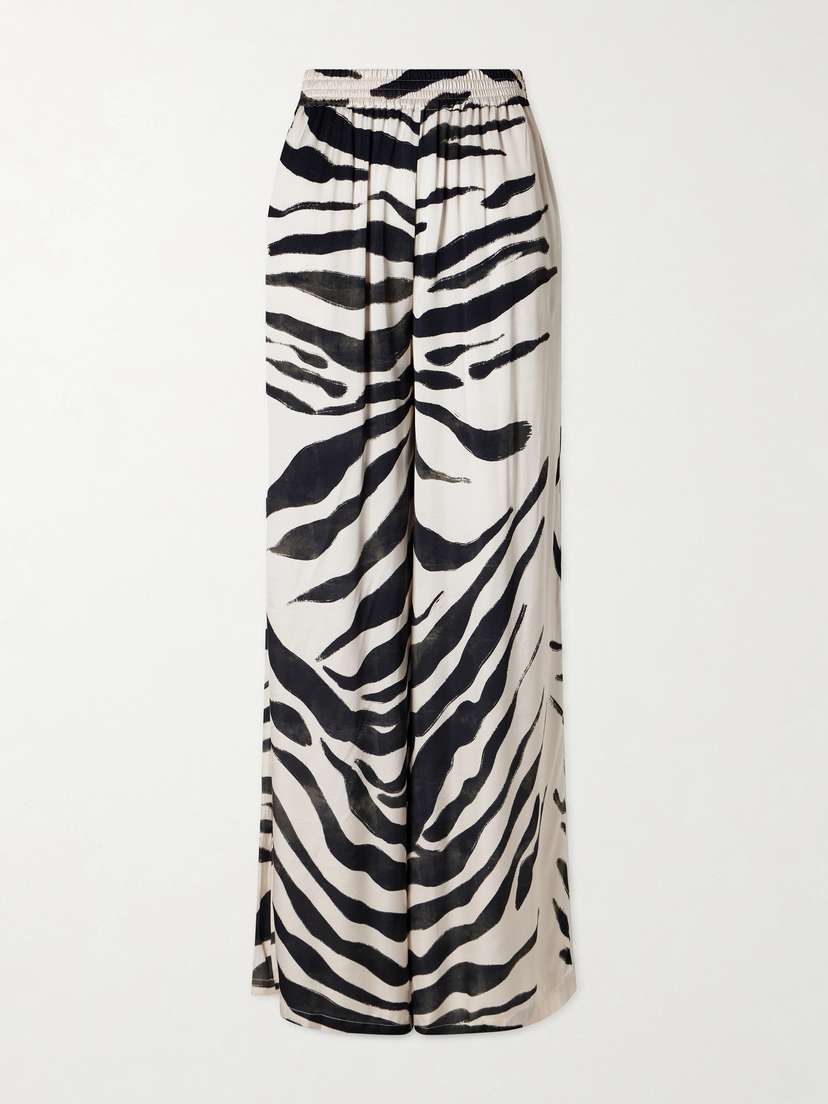 ANDRES OTALORA Tamu Mia Printed Satin Wide-leg Pants