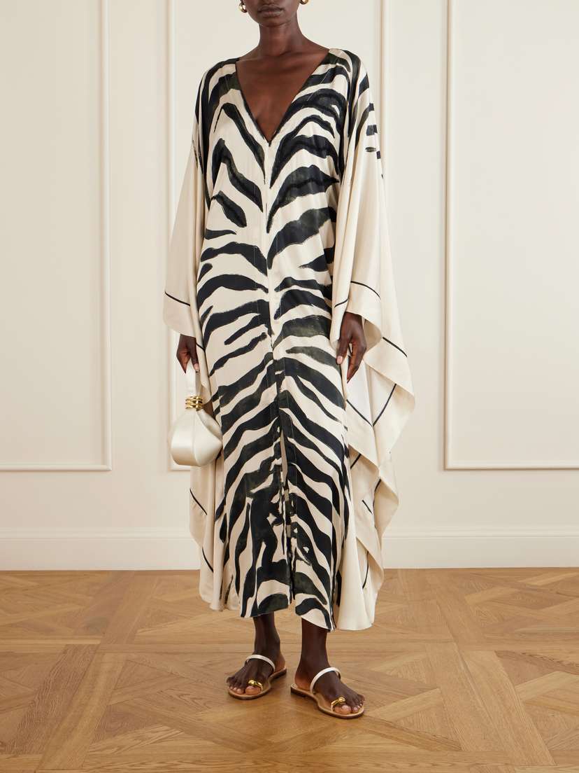 ANDRES OTALORA Zawadi Del Sol Printed Satin Maxi Dress | Thumbnail 2 ANDRES OTALORA Zawadi Del Sol Printed Satin Maxi Dress | Thumbnail 2