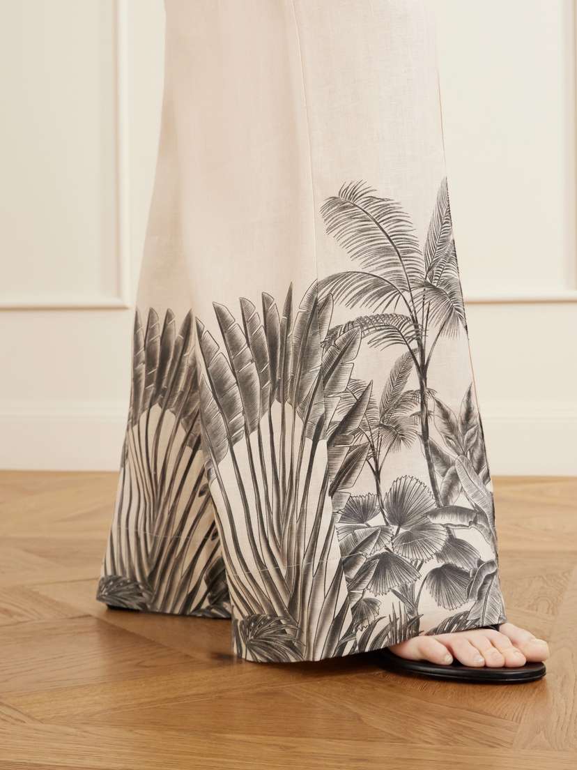 ANDRES OTALORA Voz De Calma Printed Linen Wide-leg Pants | Thumbnail 4