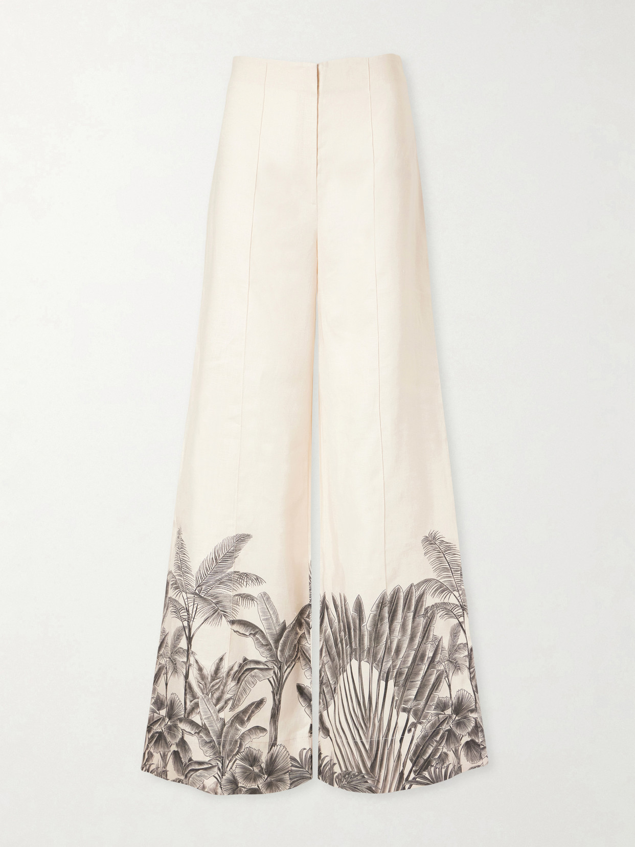 Andres Otalora - Voz De Calma Printed Linen Wide-leg Pants - Neutrals