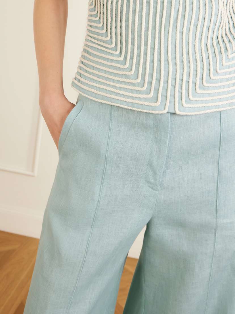 ANDRES OTALORA La Promesa Linen Wide-leg Pants | Thumbnail 5