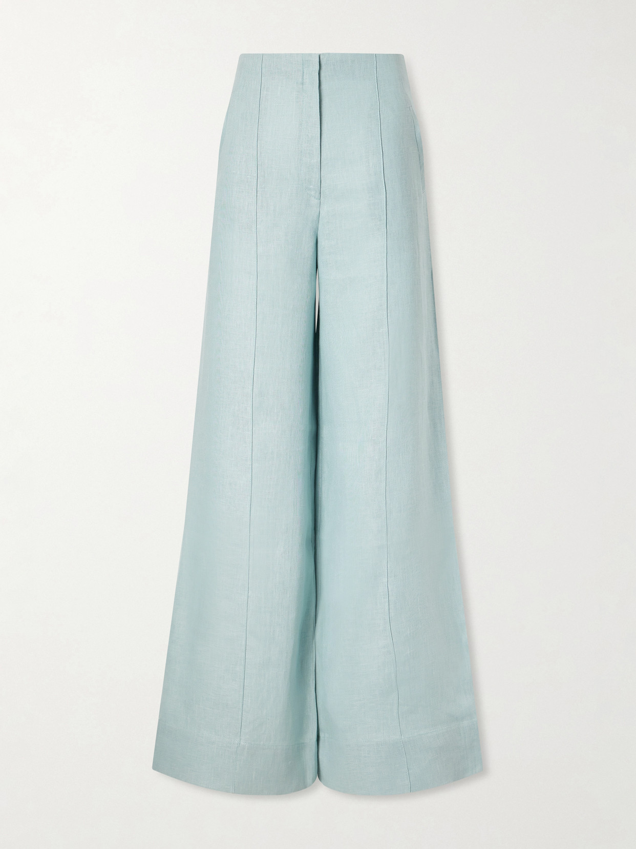 Andres Otalora La Promesa Linen Wide-leg Pants In Blue