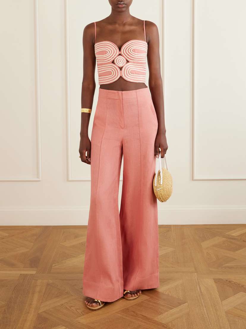 ANDRES OTALORA Baía Cropped Embroidered Linen And Cotton-blend Top | Thumbnail 2 ANDRES OTALORA Baía Cropped Embroidered Linen And Cotton-blend Top | Thumbnail 2