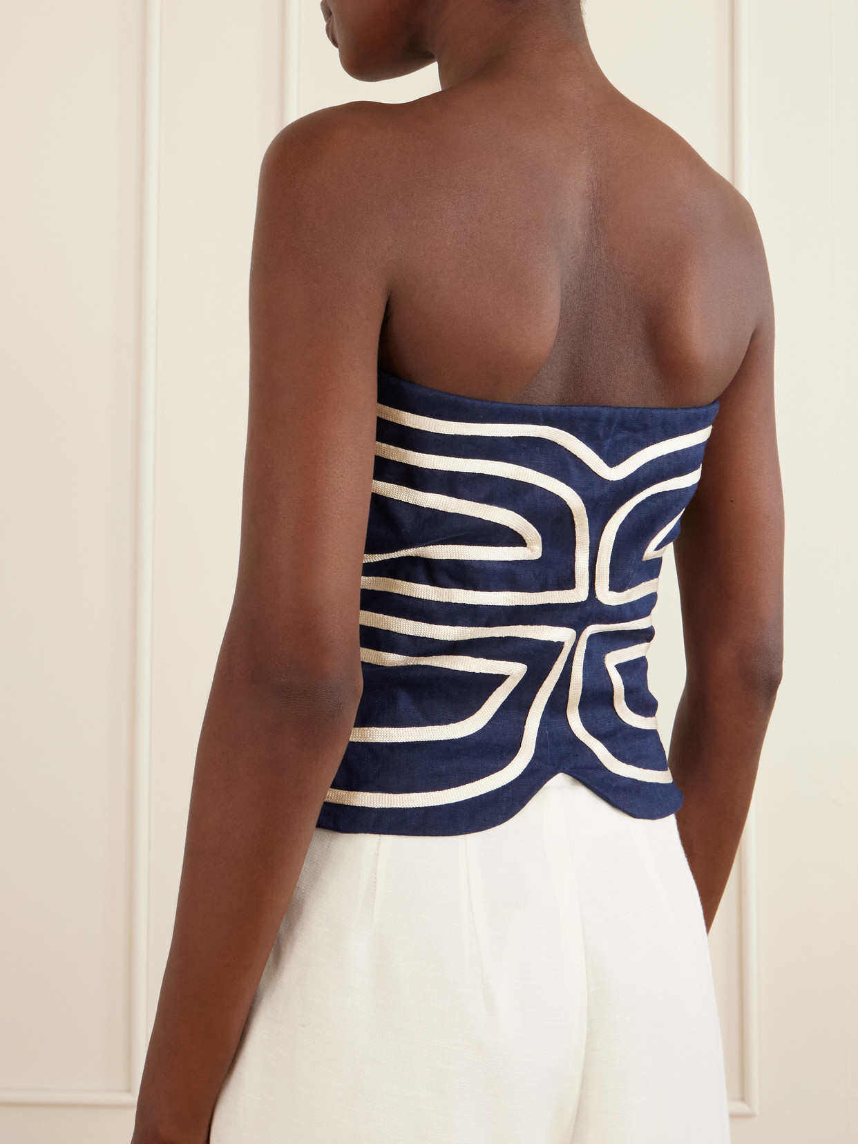 Serengeti Embroidered Linen-Blend Top