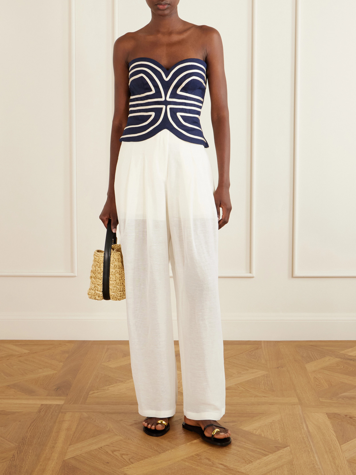 Serengeti Embroidered Linen-Blend Top