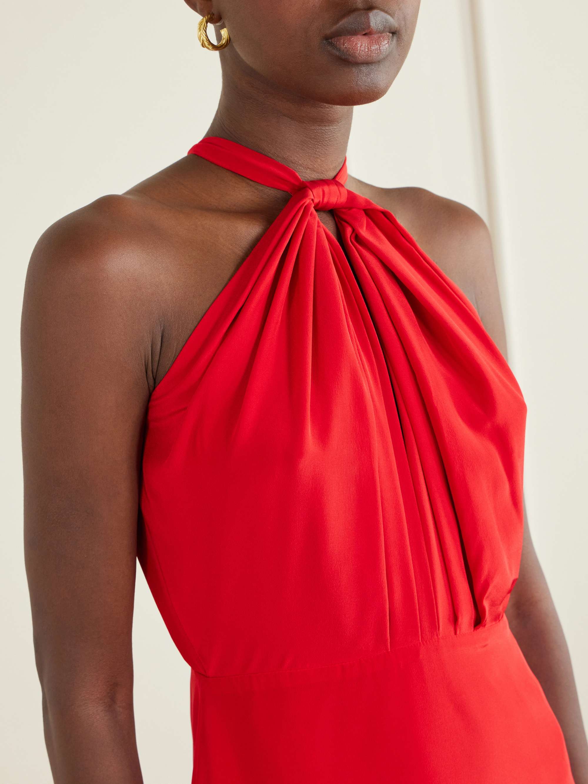ANDRES OTALORA Vino de Palma ruffled duchesse-satin silk