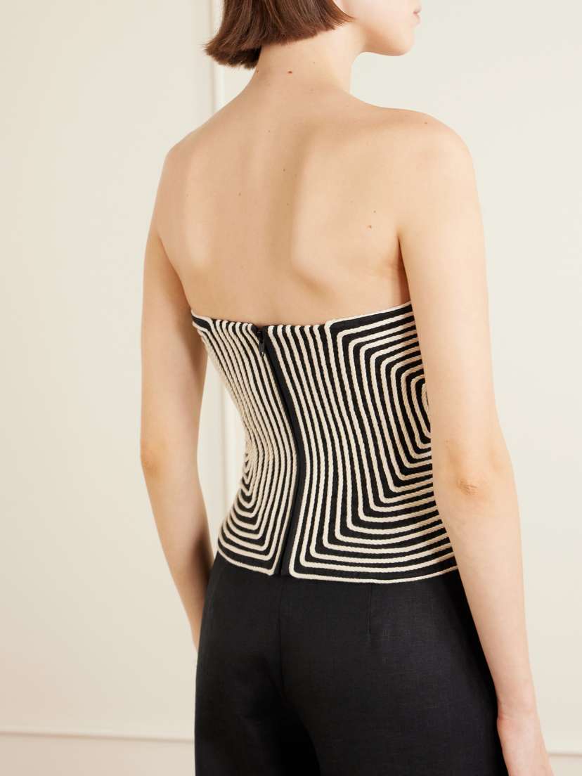ANDRES OTALORA Nyota Alma Embroidered Linen-blend Bustier Top | Thumbnail 3 ANDRES OTALORA Nyota Alma Embroidered Linen-blend Bustier Top | Thumbnail 3